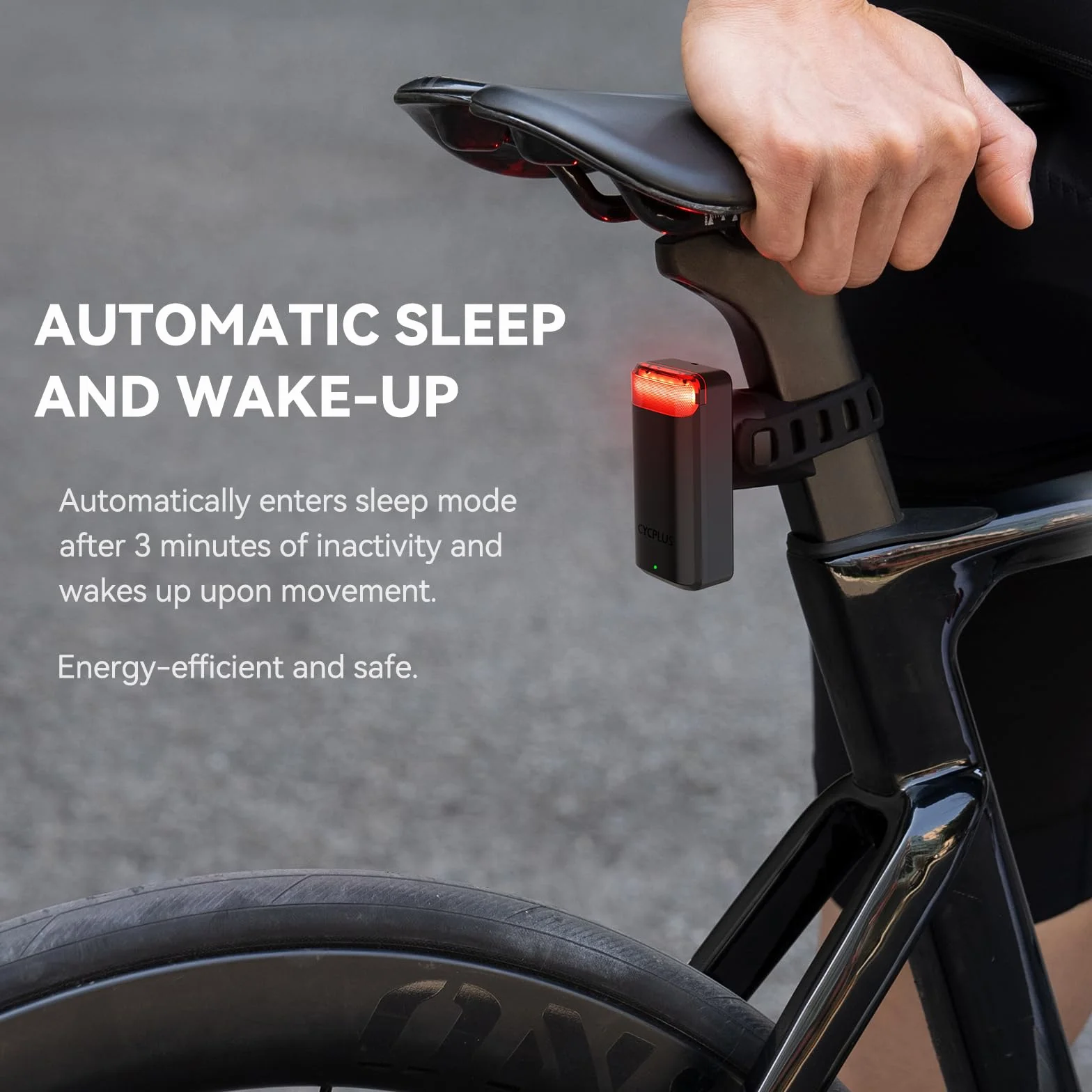 CYCPLUS Feu Arrière Vélo Radar Détection Freinage Alertes Visuelles 160m Batterie Rechargeable 2000mAh IPX6