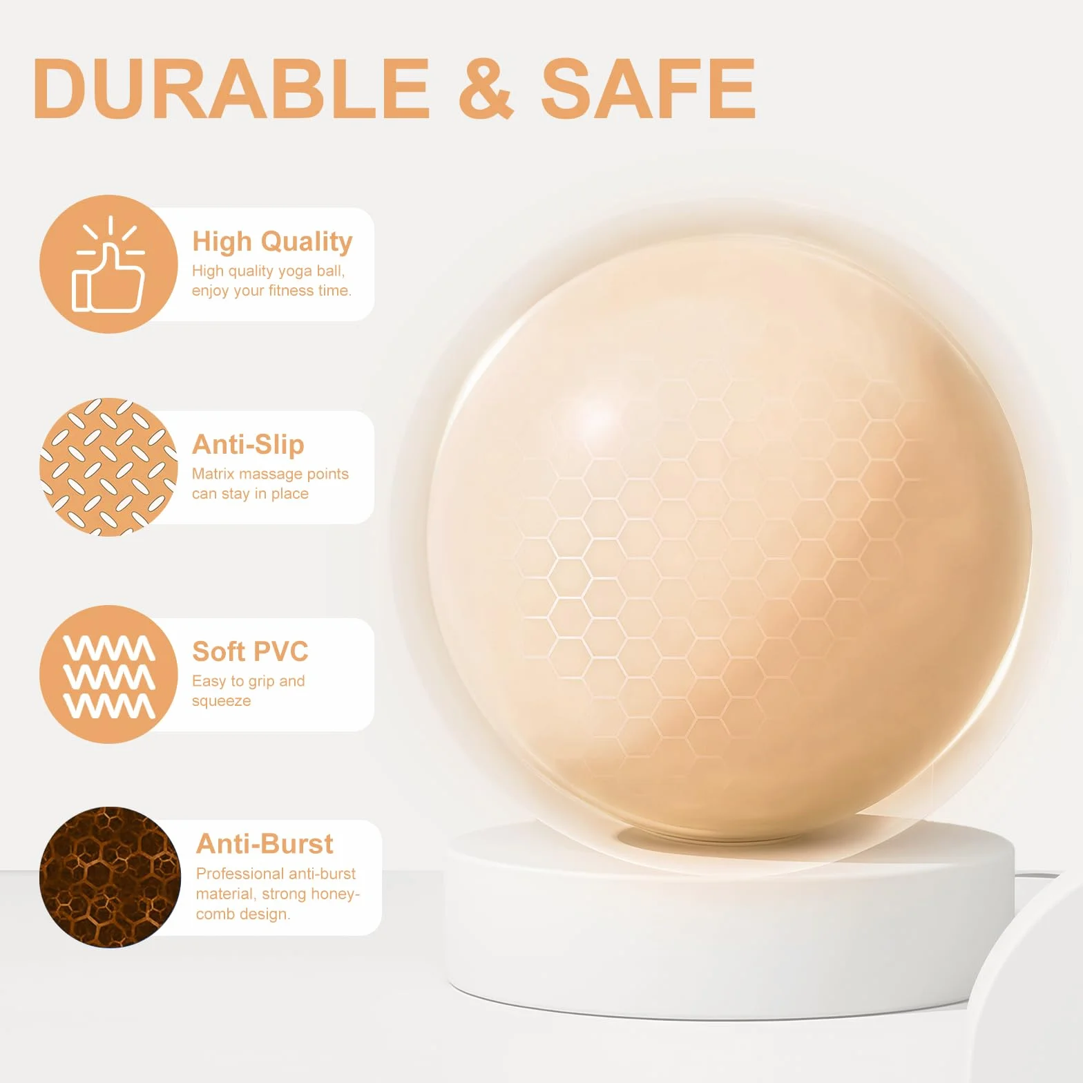 Ballon Grossesse Anti-Explosive Ultra-épaisse 55CM 65CM avec Pompe Rapide pour Fitness Pilates
