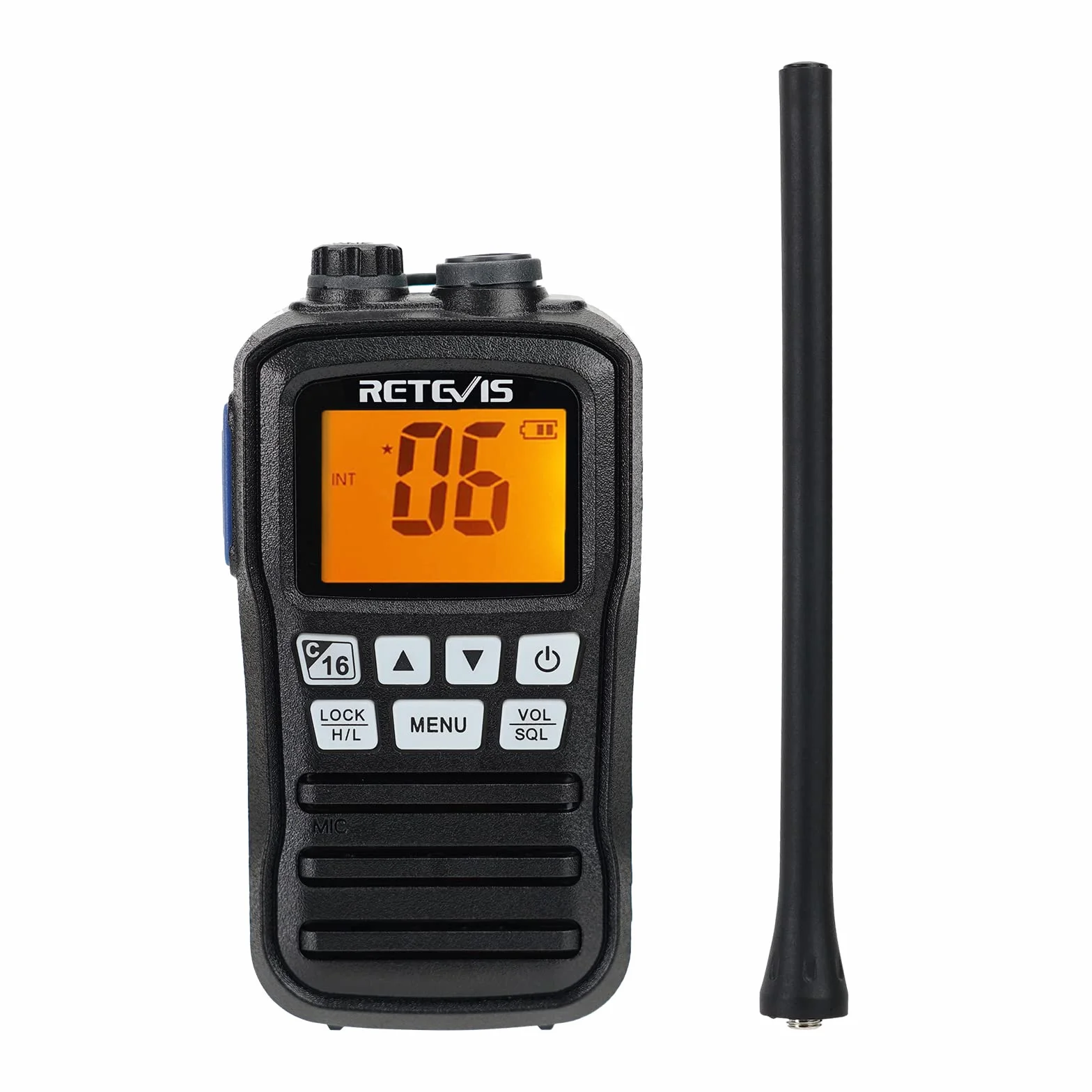 Retevis RM01 Marine Radio VHF Portable Étanche IP67 88 Canaux Talkie Walkie Marine Noir