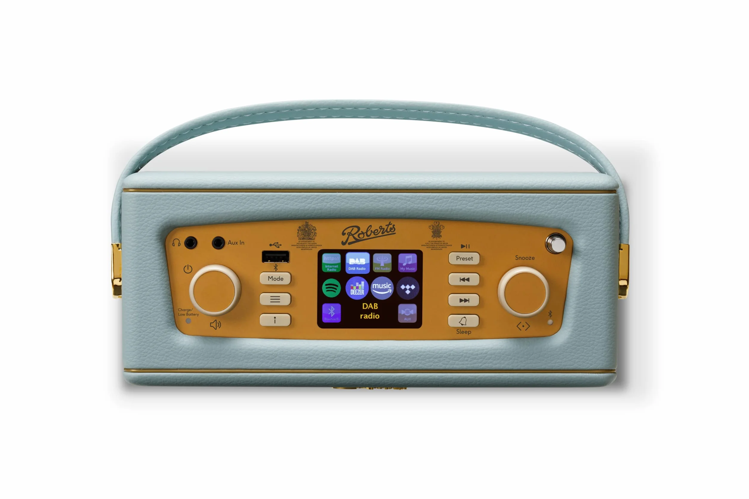 Roberts Revival iStream 3L DAB+ FM Bluetooth WiFi Radio Portable Bleu Ciel
