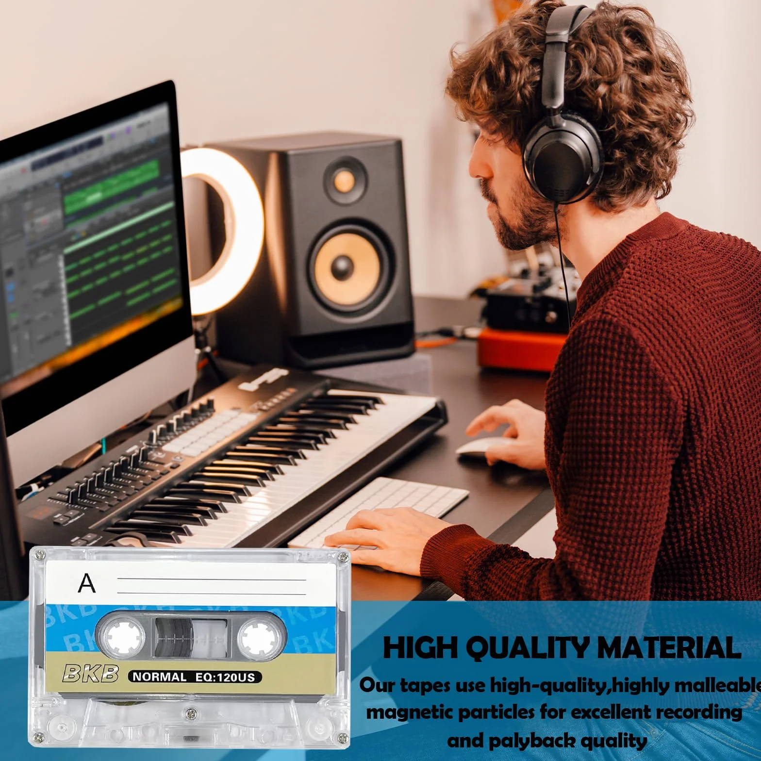 Cassettes audio vides 90 min, lot de 10, faible bruit pour enregistrements