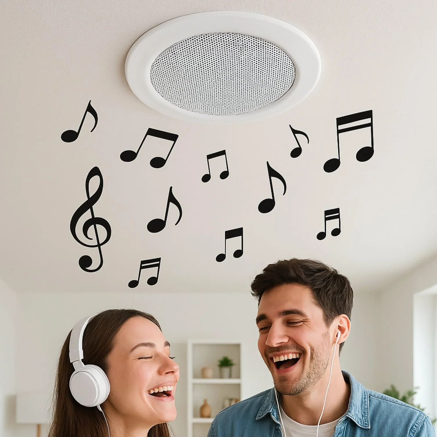 Lunivers Haut-parleur encastrable entièrement en métal, 18 W RMS, puissance musicale 80 W