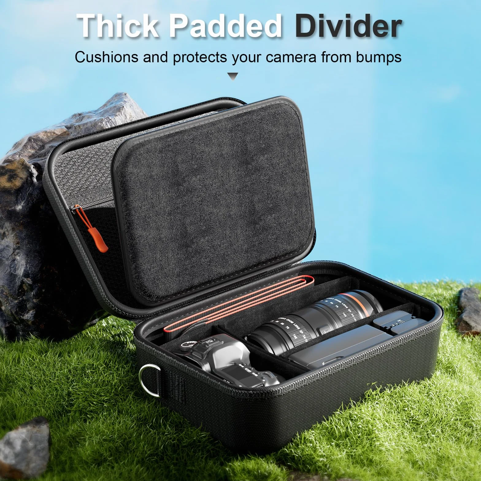 ProCase Étui Housse Rigide Rembourrée pour Appareil Photo DSLR/SLR Canon EOS 2000D R100 R50 Nikon Pentax Sony Noir