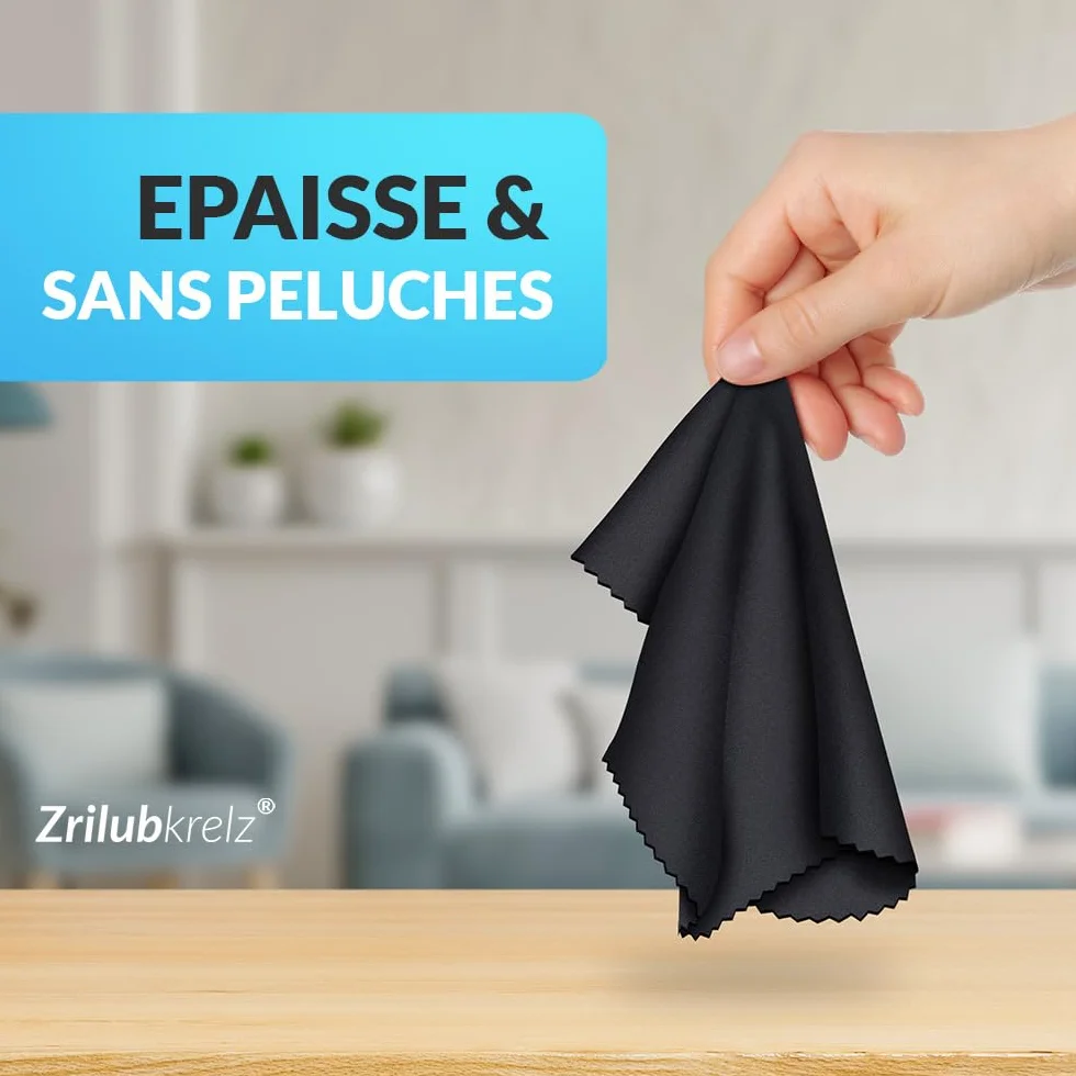 Zrilubkrelz® 8 Chiffons lunettes 20x20 cm – Chiffon microfibre lunettes – Chamoisine lunettes – Extra doux