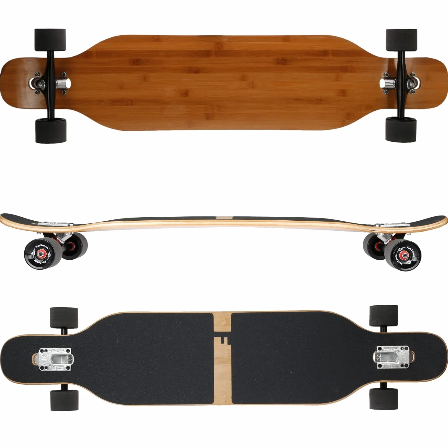 FunTomia Longboard Drop Through Cruiser 3 niveaux flexibles Roulement à billes Mach1 Speed