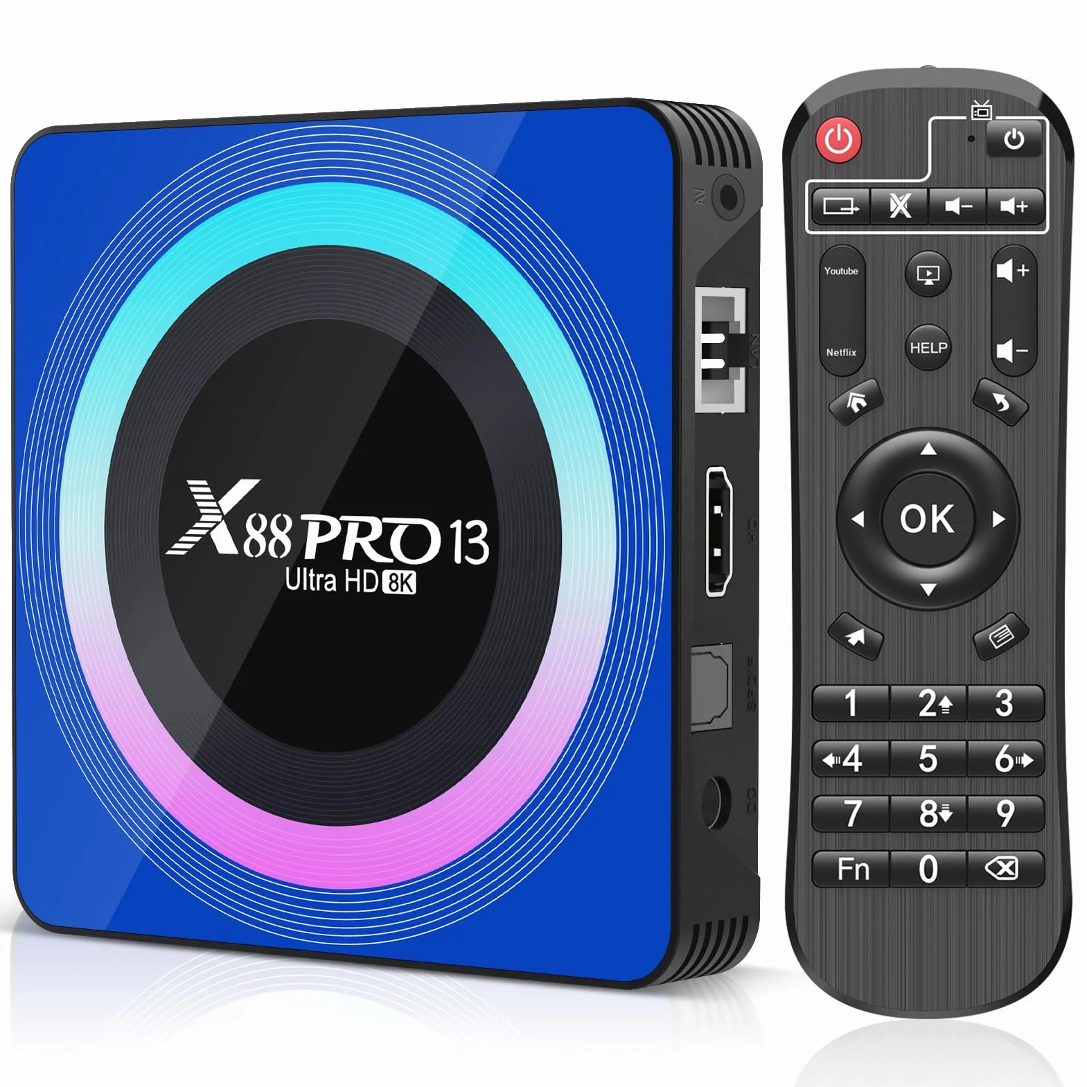 Android 13.0 TV Box, Smart TV Box 2GB RAM 16GB ROM RK3528 Quad-Core 64bit Cortex-A53 GPU Mali 450 MP2, Boitier TV Support 8K Ultra HD WiFi 2.4/5.0GHz
