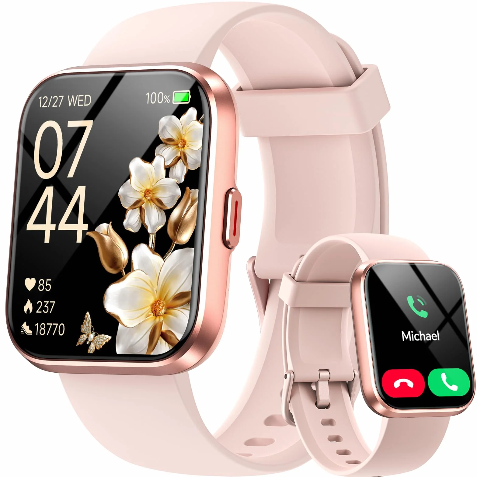Montre Connectée Femme Smartwatch 1.8" Appel Bluetooth Alexa IP68 Podomètre Calories