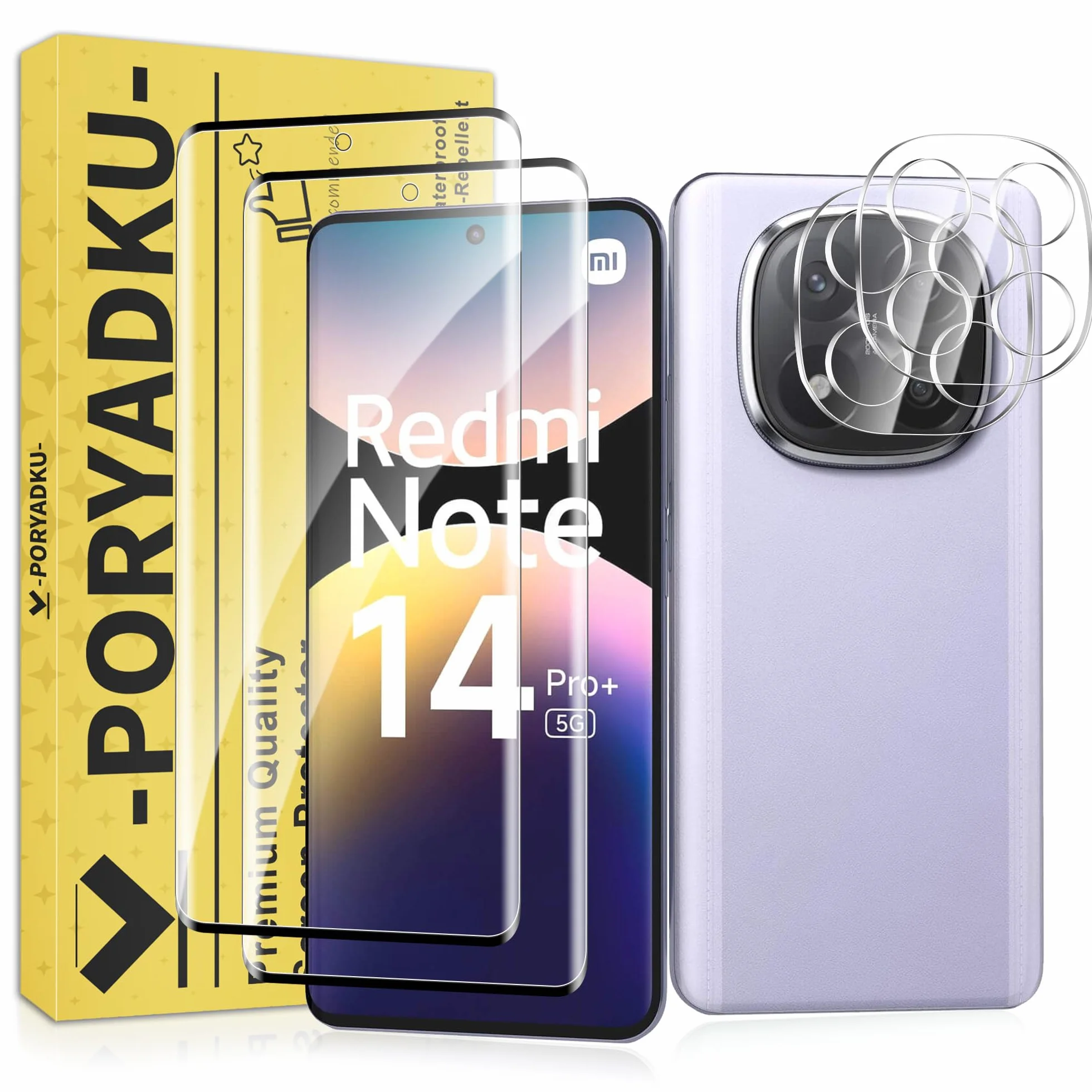 2 Pièce Verre Trempé pour Xiaomi Redmi Note 14 Pro Plus / 14 Pro+ 5G, 2 Pièce Caméra Protection, Déverrouillage d'empreintes digitales, 9H Dureté, Ultra HD, Protection pour Redmi Note 14 Pro Plus 5G