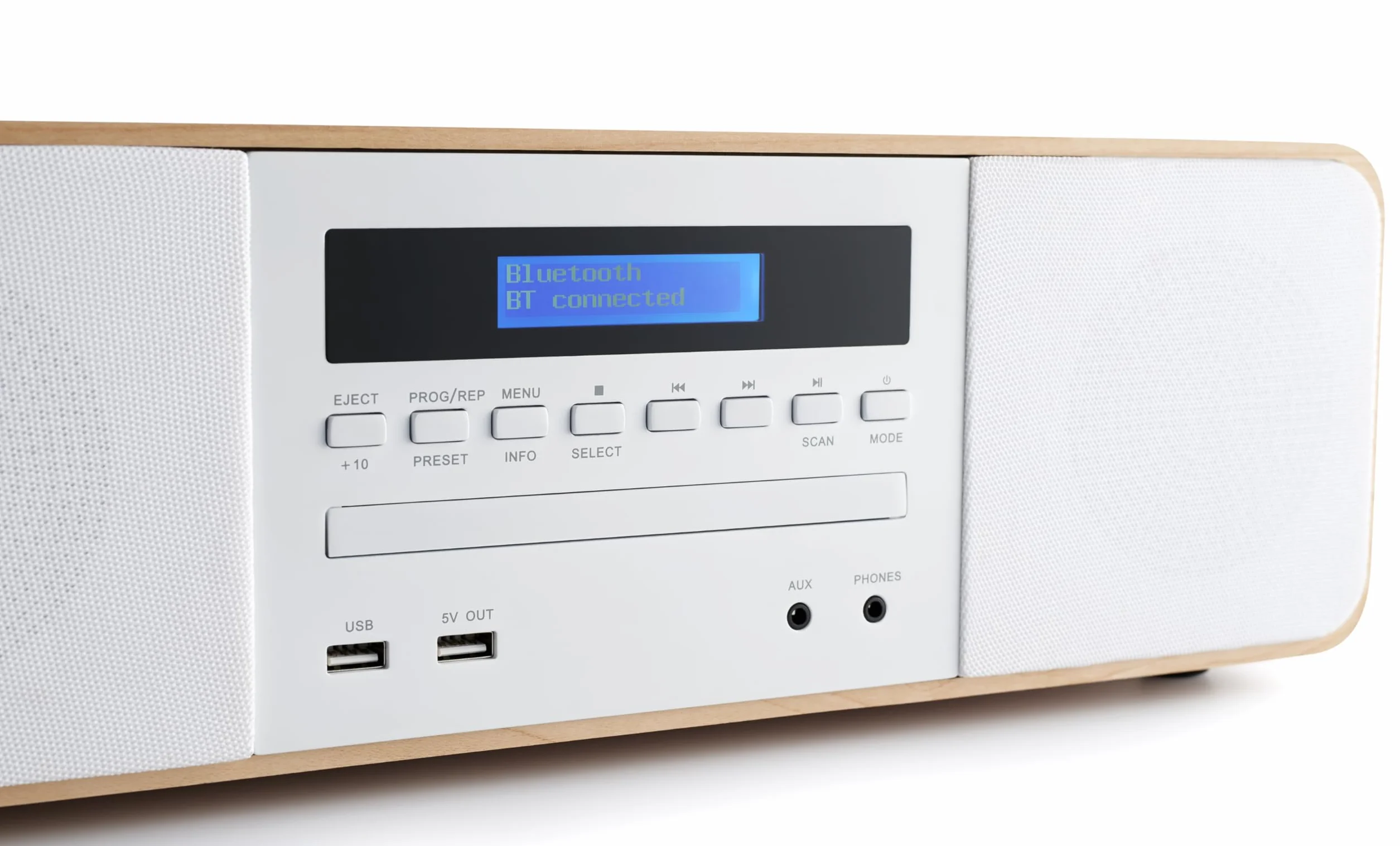 THOMSON Micro Chaîne Bluetooth Lecteur CD Enceinte HiFi 50W Radio FM DAB+ Chargeur Smartphone sans Fil Induction Compatible Iphone Samsung Galaxy Port Aux USB MP3