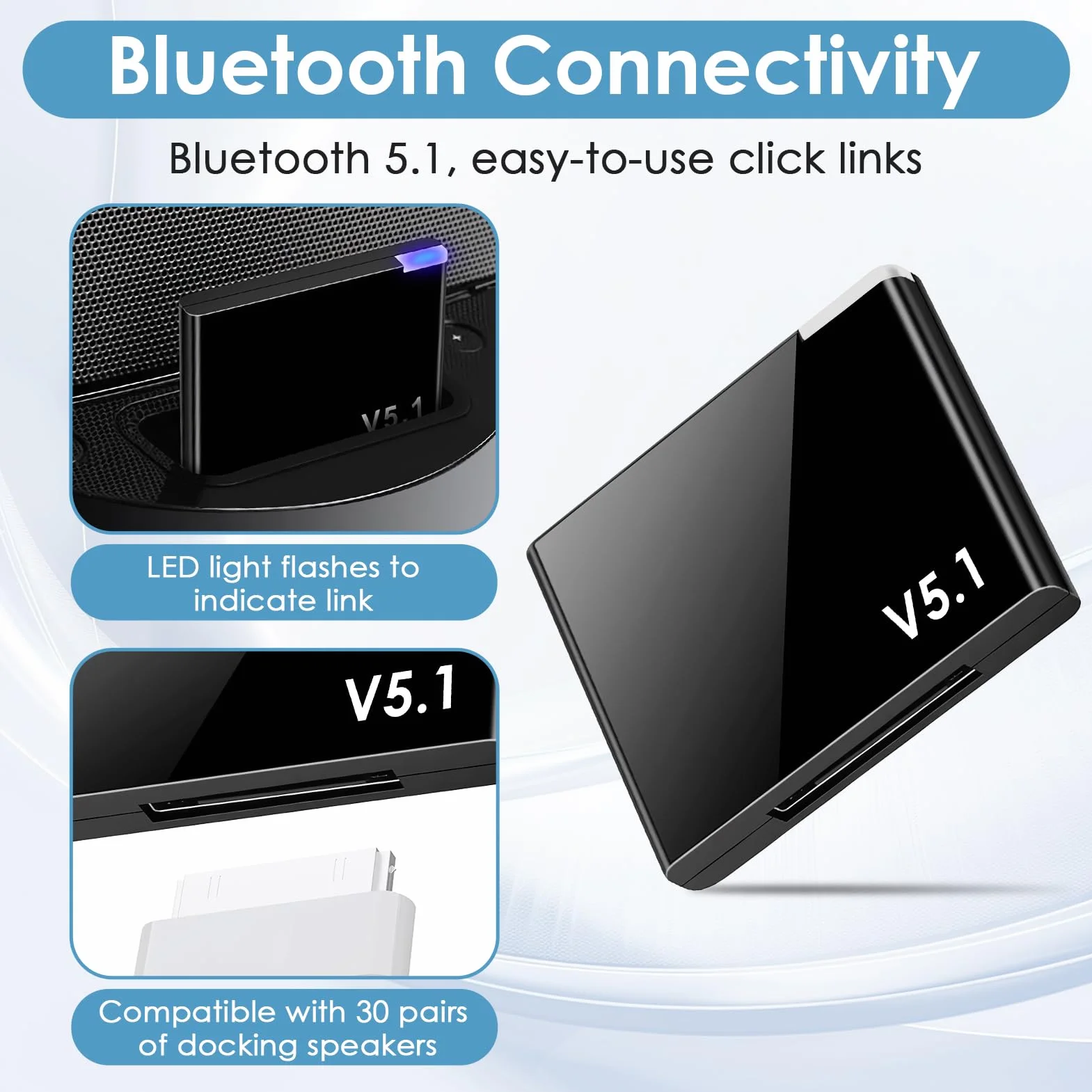 Récepteur Bluetooth 5.1 30 Broches Adaptateur Voiture Bose Sound Dock
