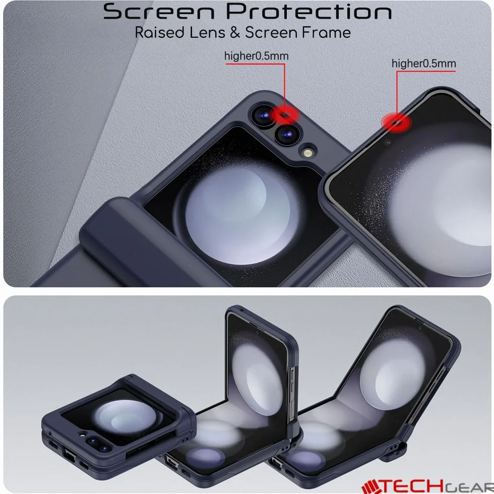 TECHGEAR Coque Samsung Galaxy Z Flip 6 avec porte-cartes Protection robuste Bleu