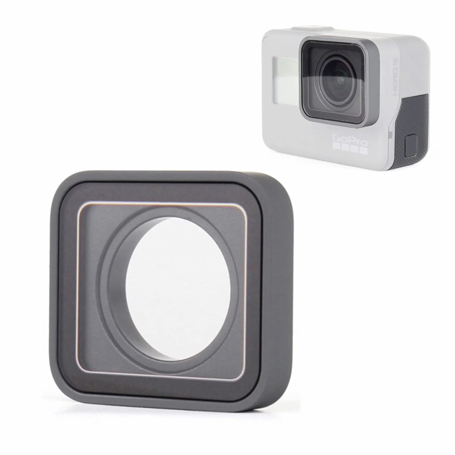 NMD&LR Couvercle D'objectif De Remplacement D'appareil Photo pour Gopro Hero 5 6 7, Pièces De Réparation D'objectif Anti-Rayures Accessoires D'appareil Photo Compatibles pour Gopro Hero 5/6/7 Black