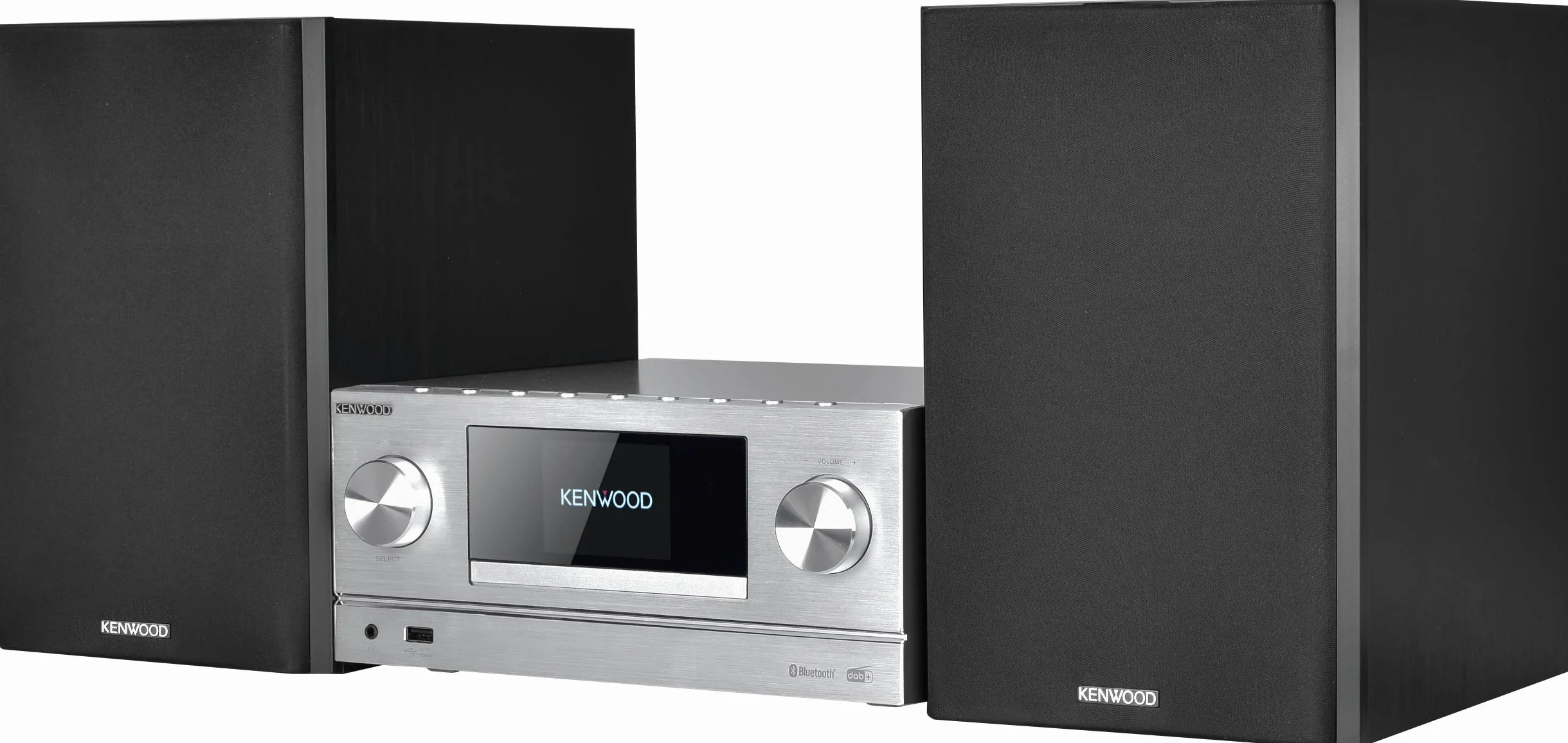 Kenwood M-9000S-S Micro système Hi-FI avec CD, Dab +, Radio Internet, Spotify, FM, Bluetooth, USB et Grand écran Couleur TFT