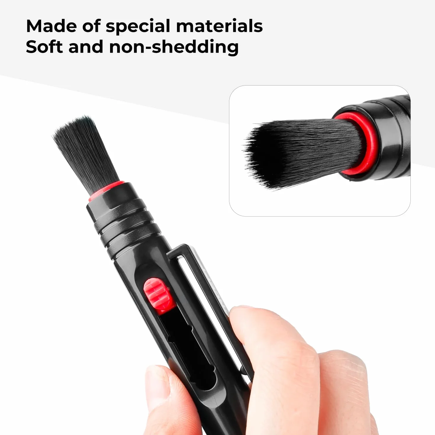 K&F CONCEPT Stylo de Nettoyage pour Objectif Brosse de Nettoyage Douce et Spéciale pour Objectif d'Appareil Photo, Filtres, Viseurs, Téléphones, Ordinateur, Tablette et Ordinateur (Modèle 2 en 1)