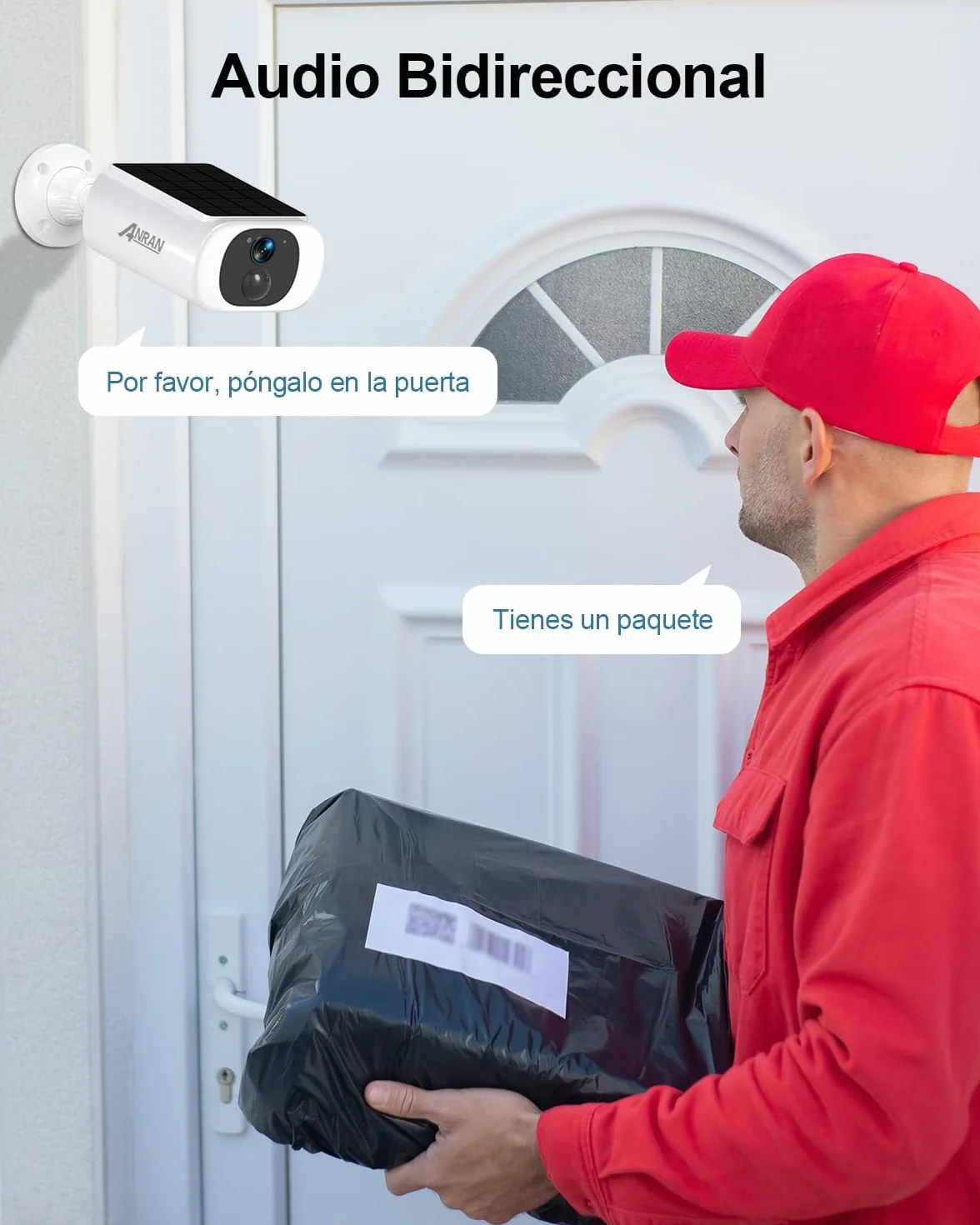 ANRAN 2K Caméra Surveillance WiFi, Panneau Solaire Intégré, Caméra IP Batterie, Puissance illimitée, Spotlight & Vision Nocturne Couleur, Audio Bidirectionnel, Detection Humaine, Sirène d'alarme