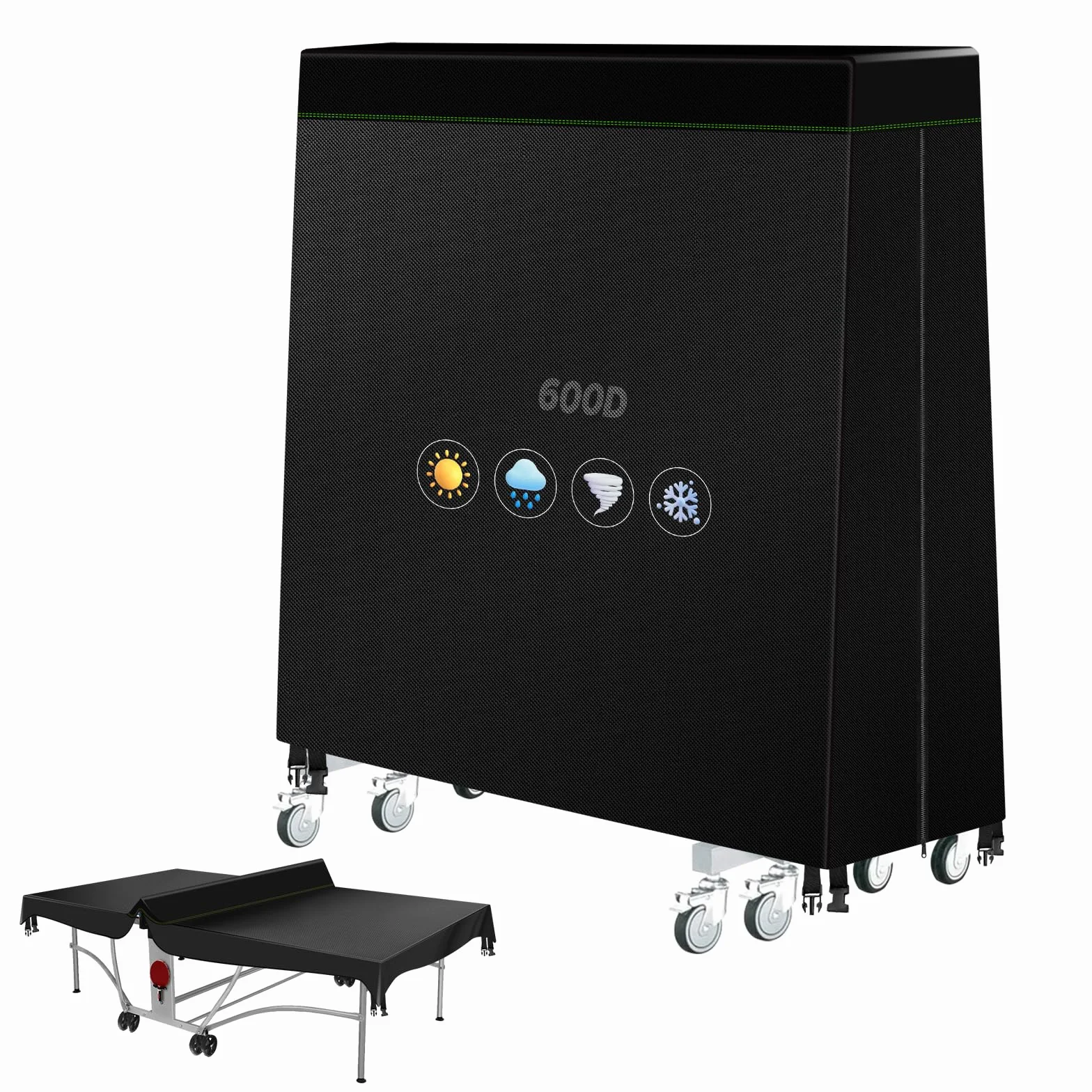 Housse Table de Ping Pong Exterieur Oxford 600D Imperméable 188x165 cm