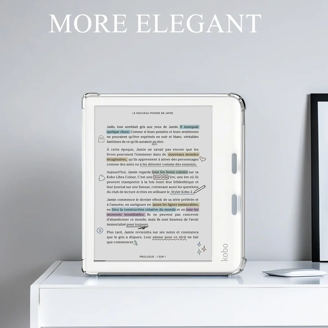 Coque pour Kobo Libra 2 / Libra Colour 7" Housse avec Coins renforcés Étui pour Libra 2 Ereader Libra Colour Étui