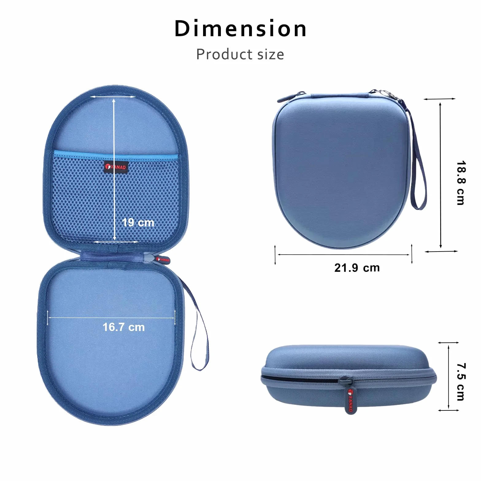 Étui Housse Rigide Sony WH-CH520 Casque Bluetooth sans Fil Bleu foncé