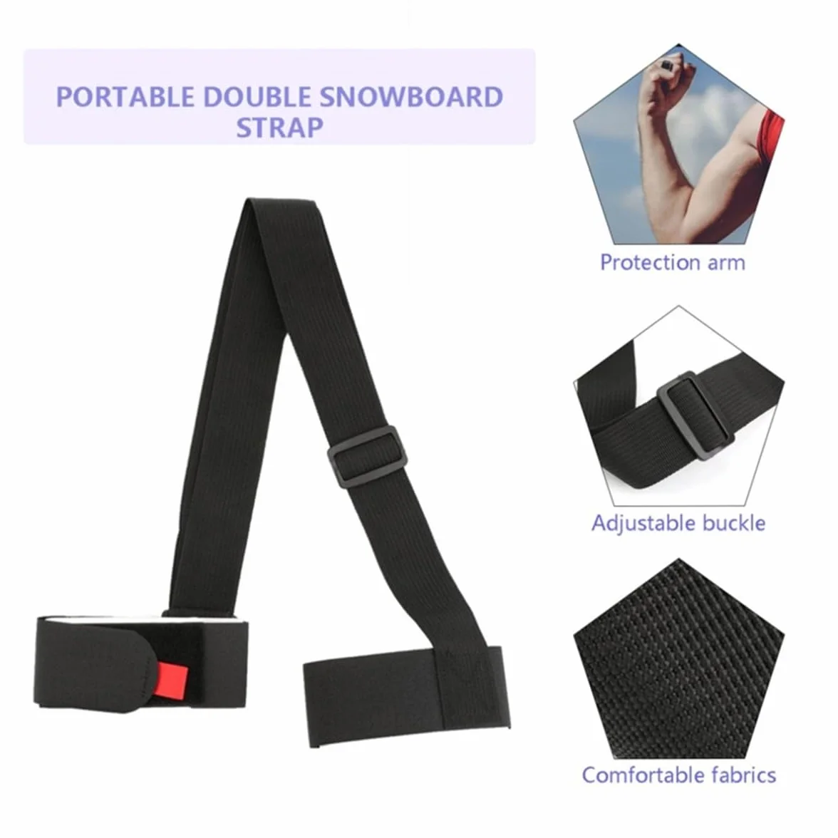 Sangles De Ski Skimate Bandoulière Réglable pour Planche à Neige Accessoires De Sport d'hiver Porte-Ski