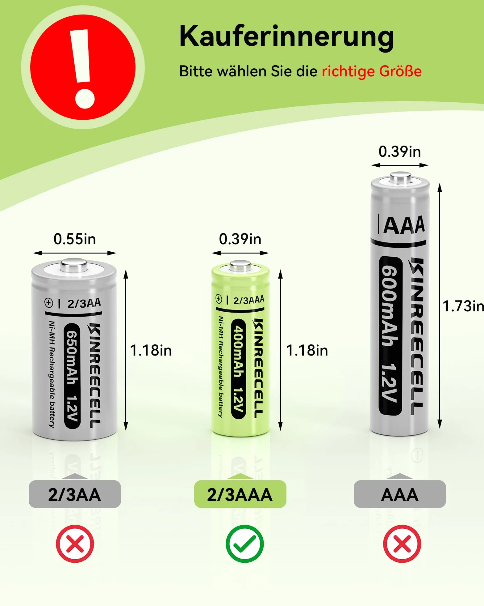 Batterie 2/3AAA 400mAh NI-MH 1,2V Haute Capacité Faible Auto-Décharge pour Éclairage Solaire Extérieur Pack de 4
