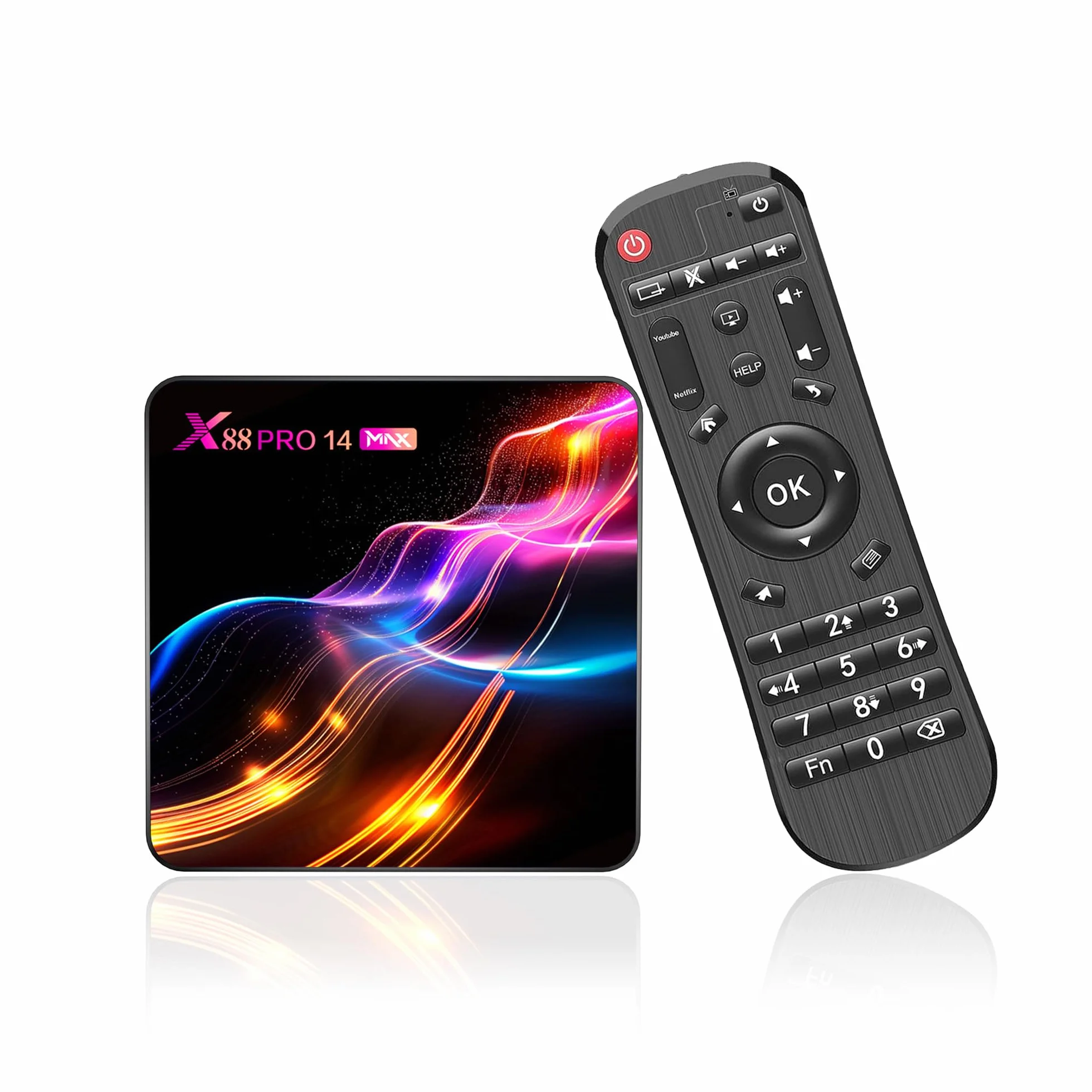 Boîte TV Android 14.0, Boîte Android, 4 Go de RAM, 128 Go de ROM, RK3528 Quad-Core 64 bits Cortex-A53, Boîte TV 2026 Support 4K 2,4G/5G Double bande WiFi Ethernet 10/100M USB 3.0/2.0 Boîte Smart