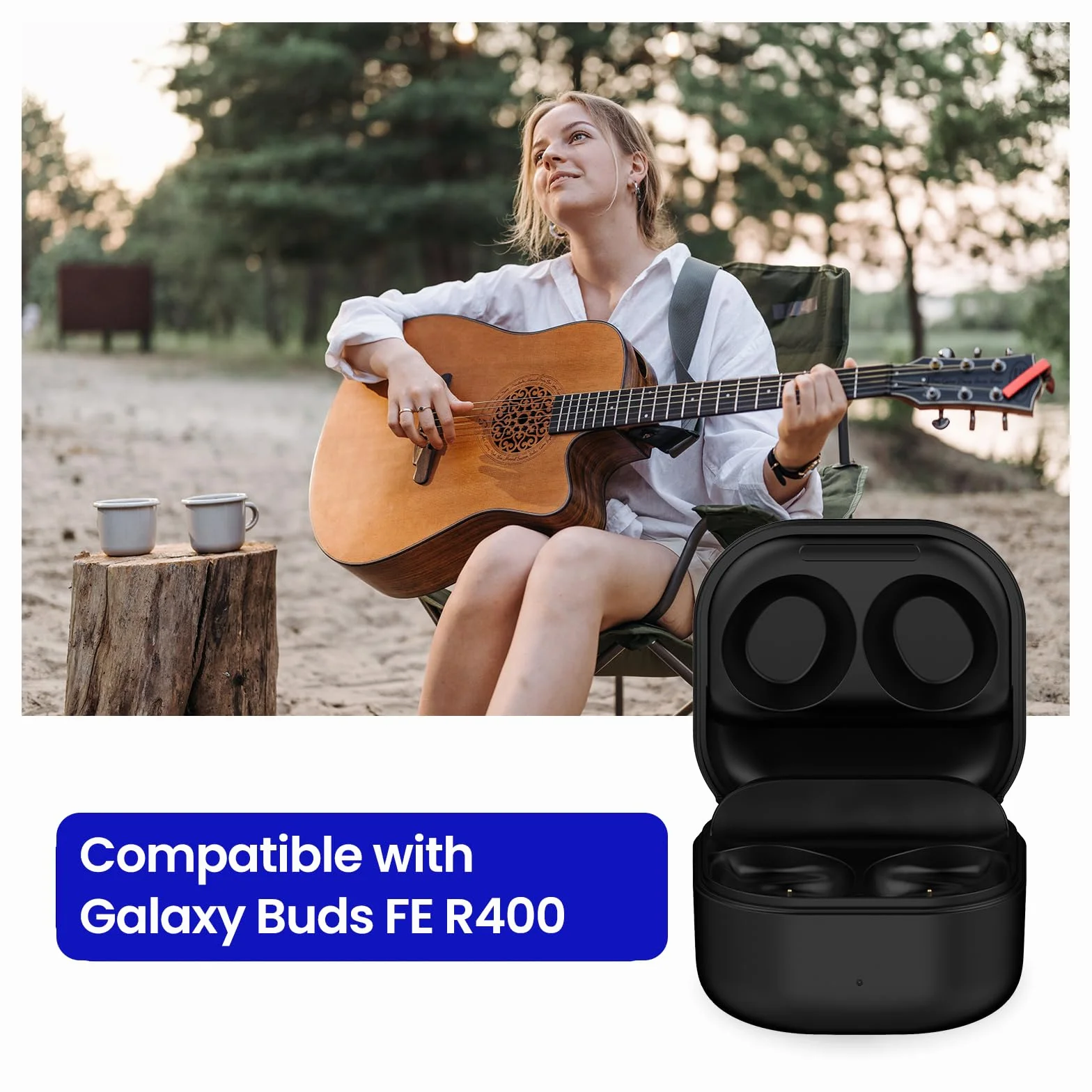 Coque de charge Samsung Galaxy Buds FE SM-R400 boîtier rechange noir