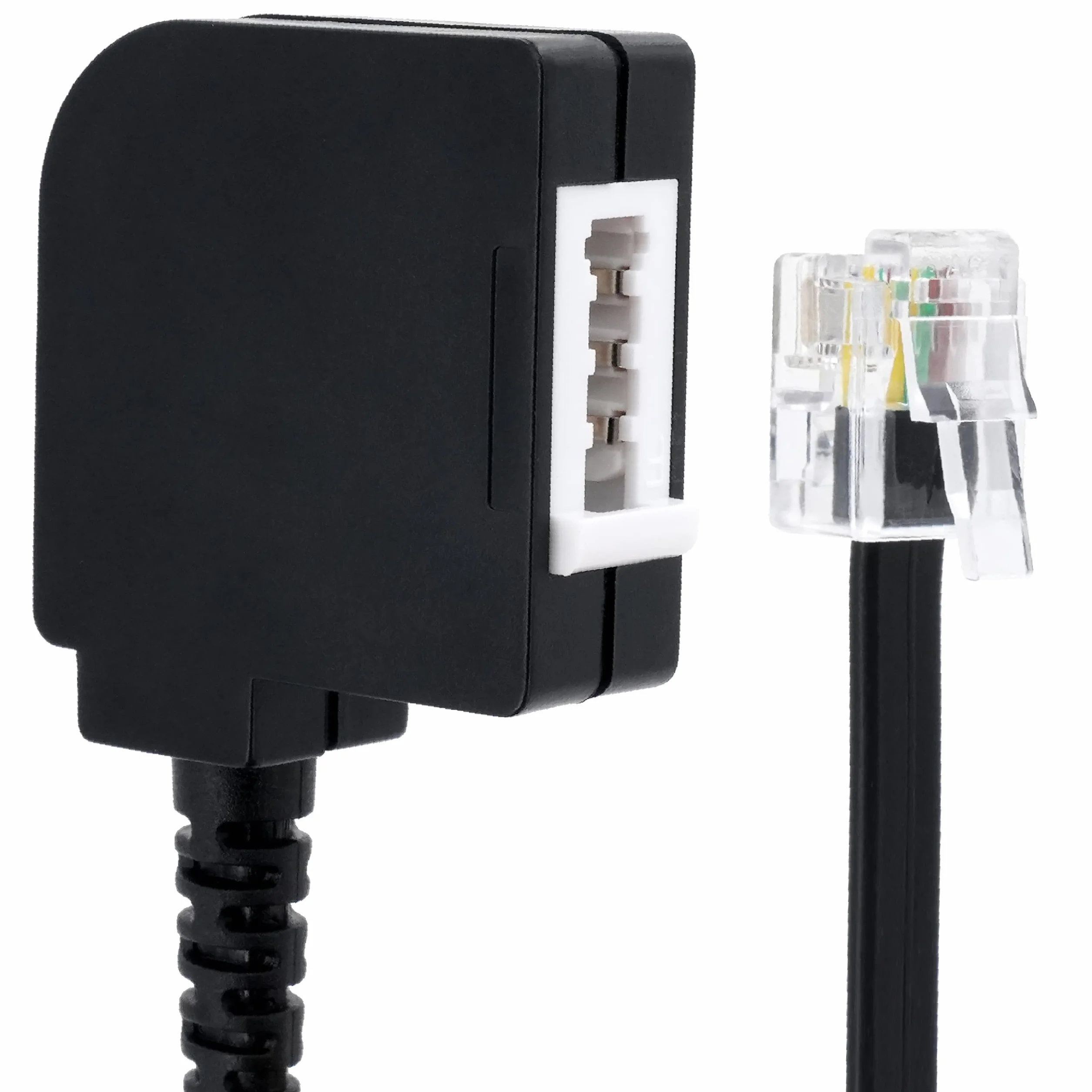BIGtec Adaptateur TAE TAE-F femelle vers RJ11/RJ14 6P4C - Câble adaptateur téléphone fixe - Routeur modem - Câble de téléphone - 0,2 m - Noir