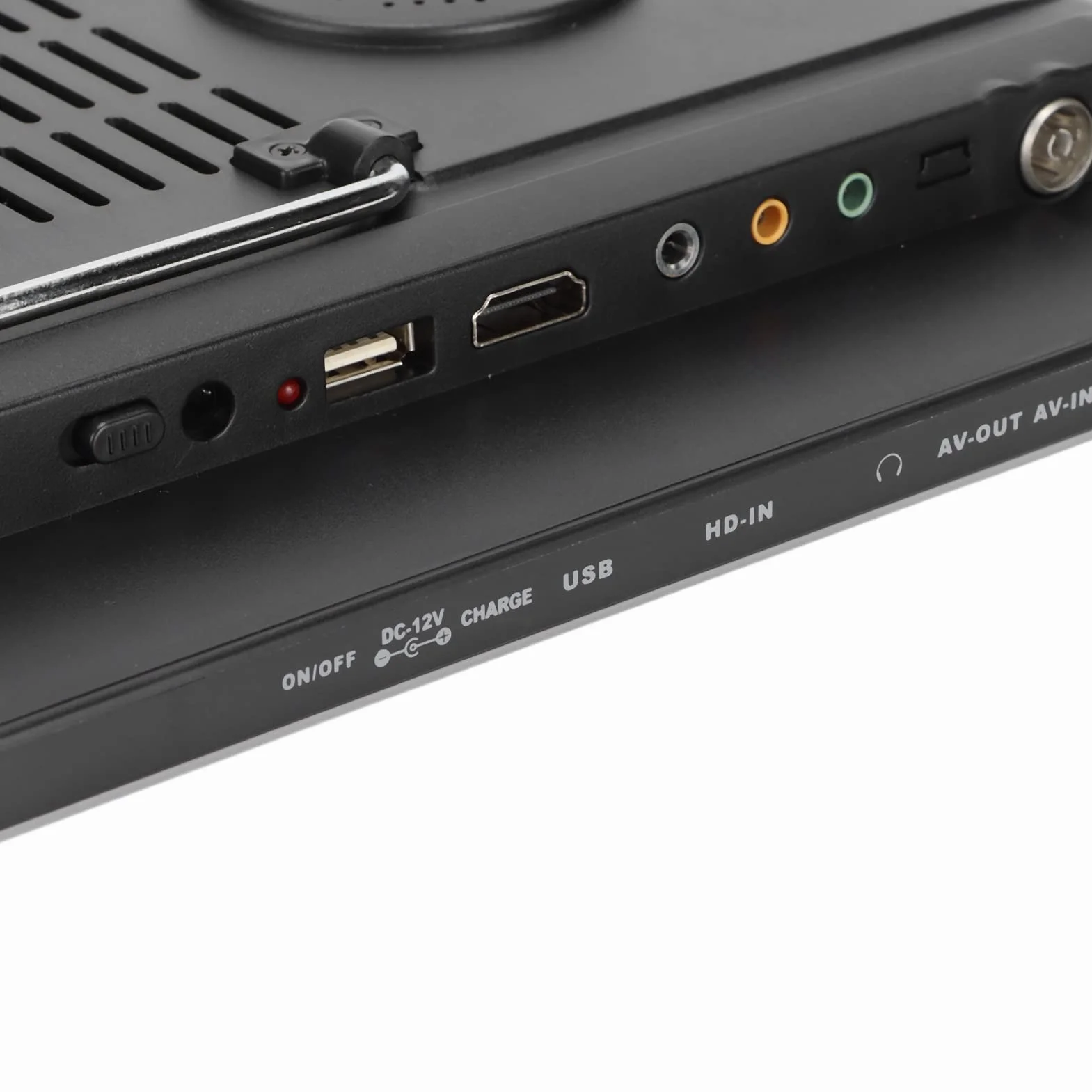 Téléviseur numérique portable 16 pouces, écran TFT HD 1080p, téléviseur LED TNT, signal rechargeable, moniteur de télévision numérique sans délai avec HDMI, USB, support TV pour voyage en voiture