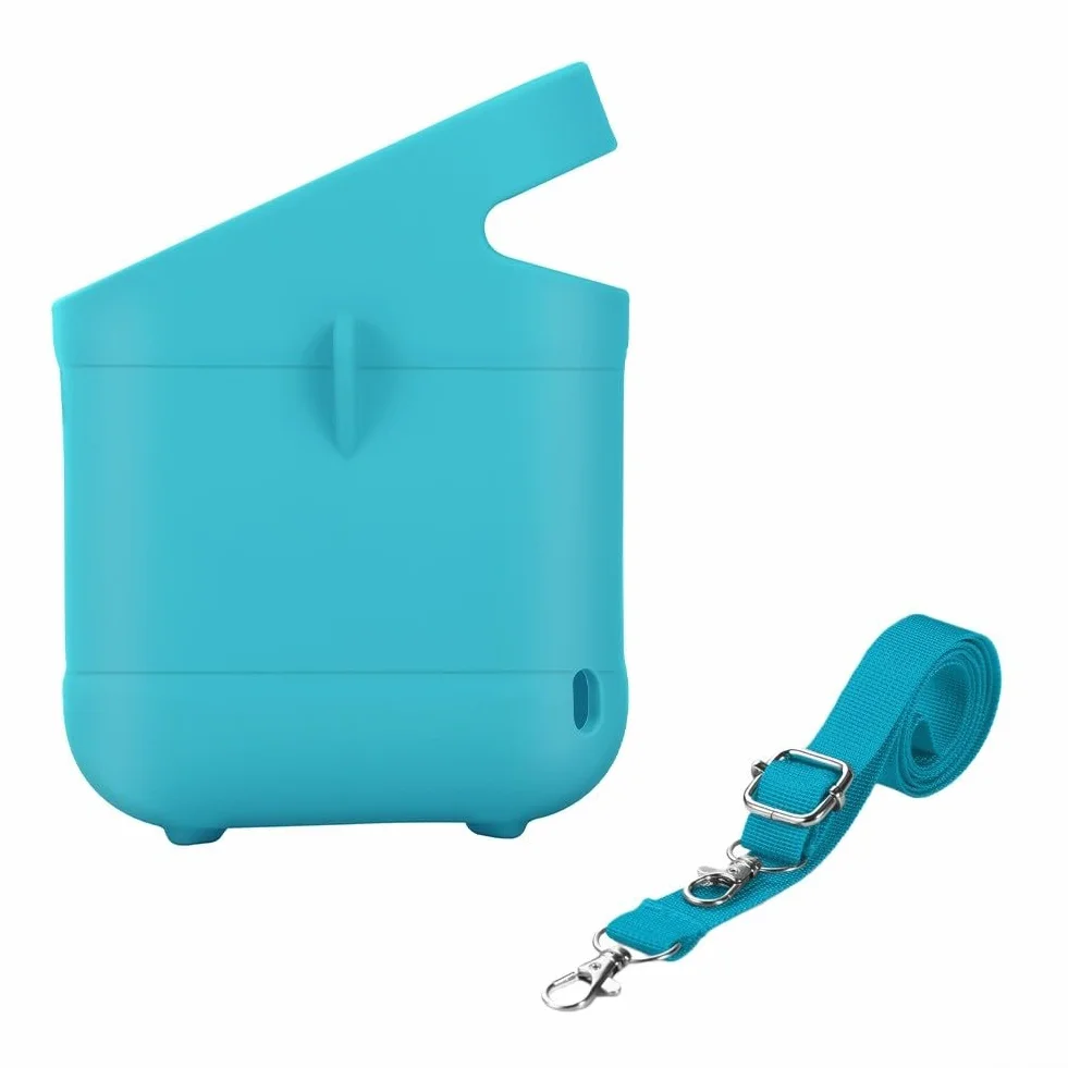 Housse en silicone souple réglable avec bretelles pour lecteur audio Toniebox 2, housse de protection avec design ajusté pour le voyage avec boutons et ports faciles (vert)