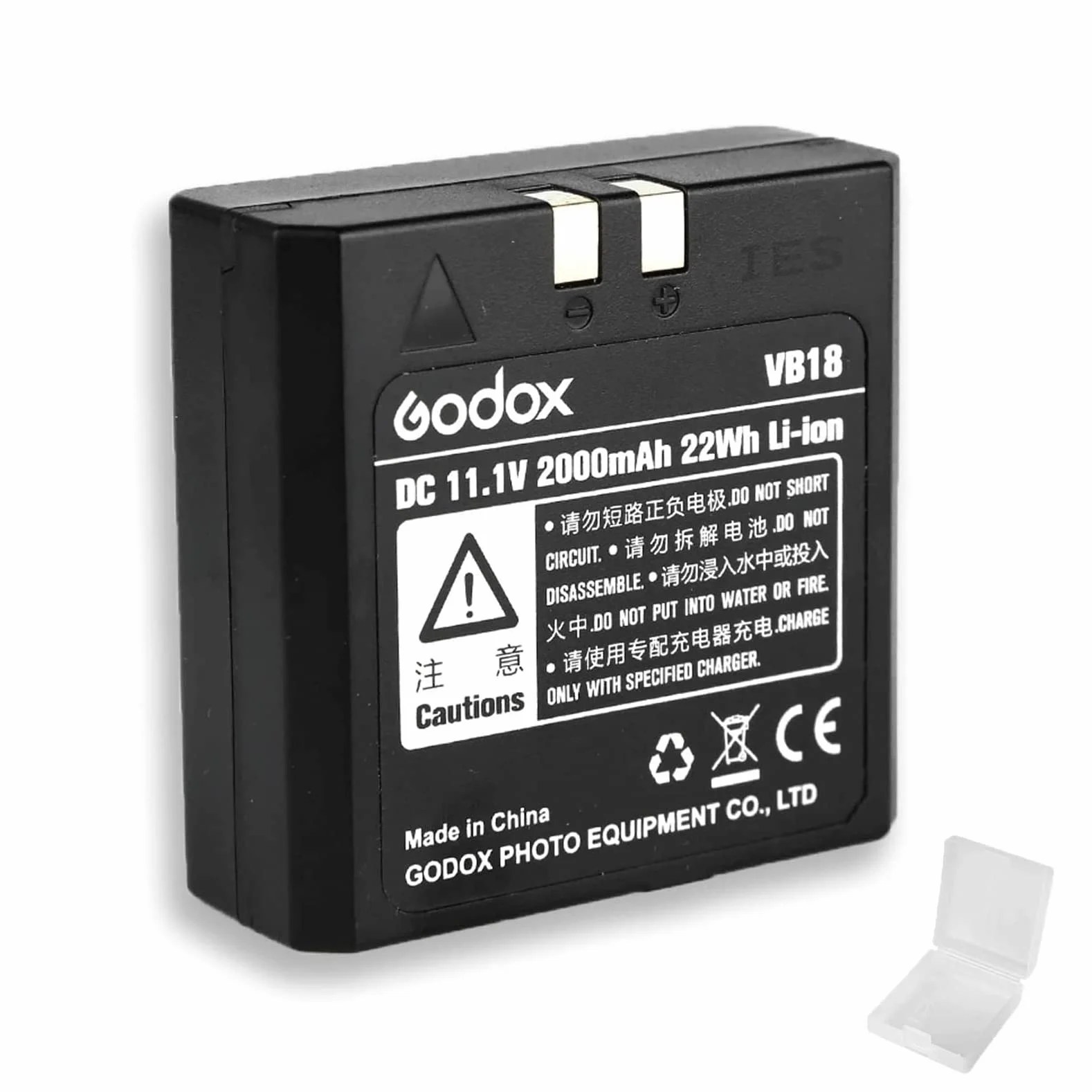 Godox VB18 Batterie au Lithium, Rechargeable Battery pour Godox V860II V850II Caméra Flash Speedlite, 11.1V 2000mAh 650 Times Complet Puissance Rapide Recyclage en 1.5s