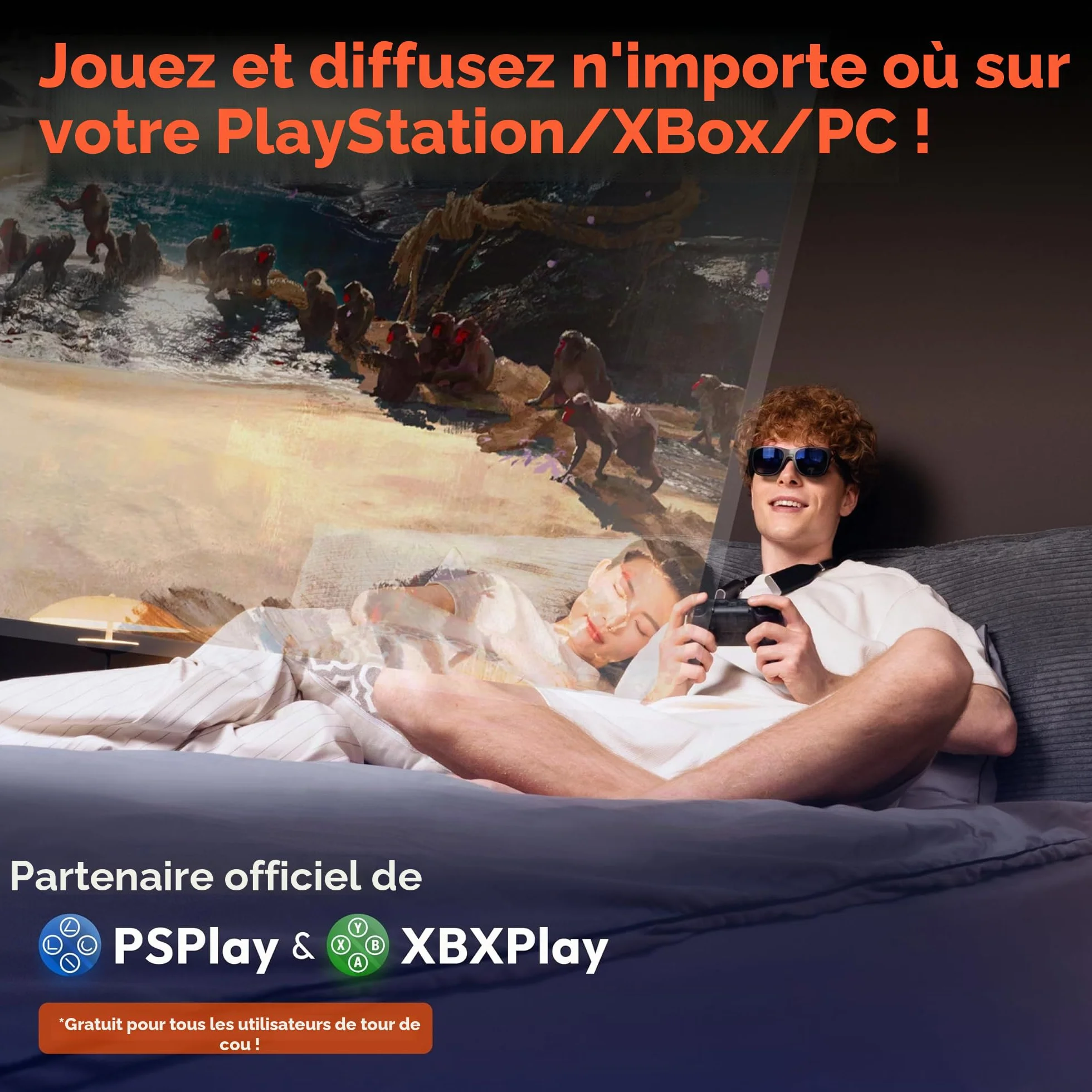 VITURE Lunettes XR/AR Pro, écran 135” 120Hz 1000 nits, Film électrochrome, Audio Harman, compatibles avec iPhone 17/16/15,Android, Mac,PC,Première expérience XR immersive jamais Vue pour la Switch 2