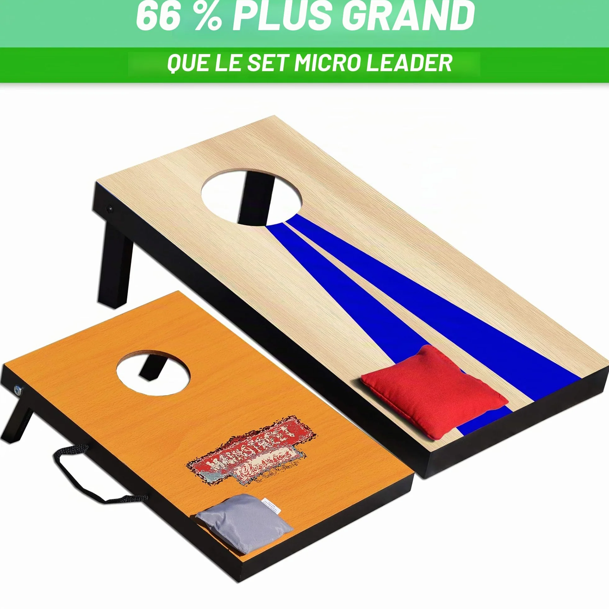 GoSports Jeu Cornhole Portable 61 x 30,5 cm avec 6 Sacs