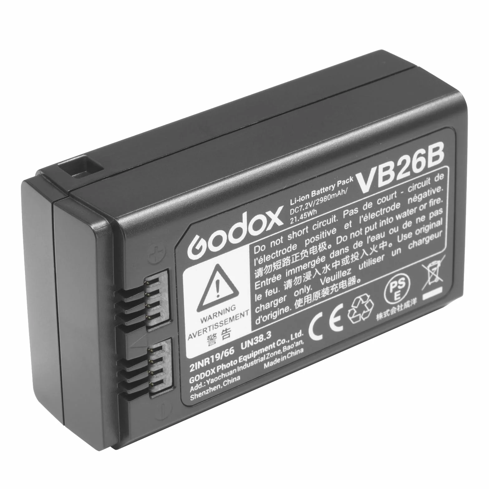 GODOX V1 Batterie VB26B VB26A Batterie de Remplacement, 2980mAh Batterie pour Godox V1S V1C V1N V1F V1O V860III V850III AD100Pro MF-R76 Camera Flash Speedlite
