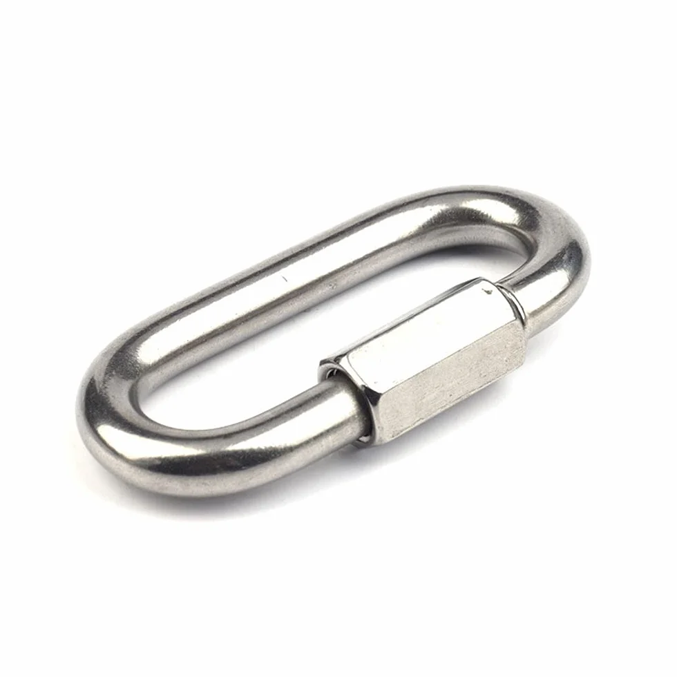 Lot de 6 Maillons Rapides M5 en Acier Inoxydable 304, Mousquetons INOX Ovale pour Camping et Randonnée