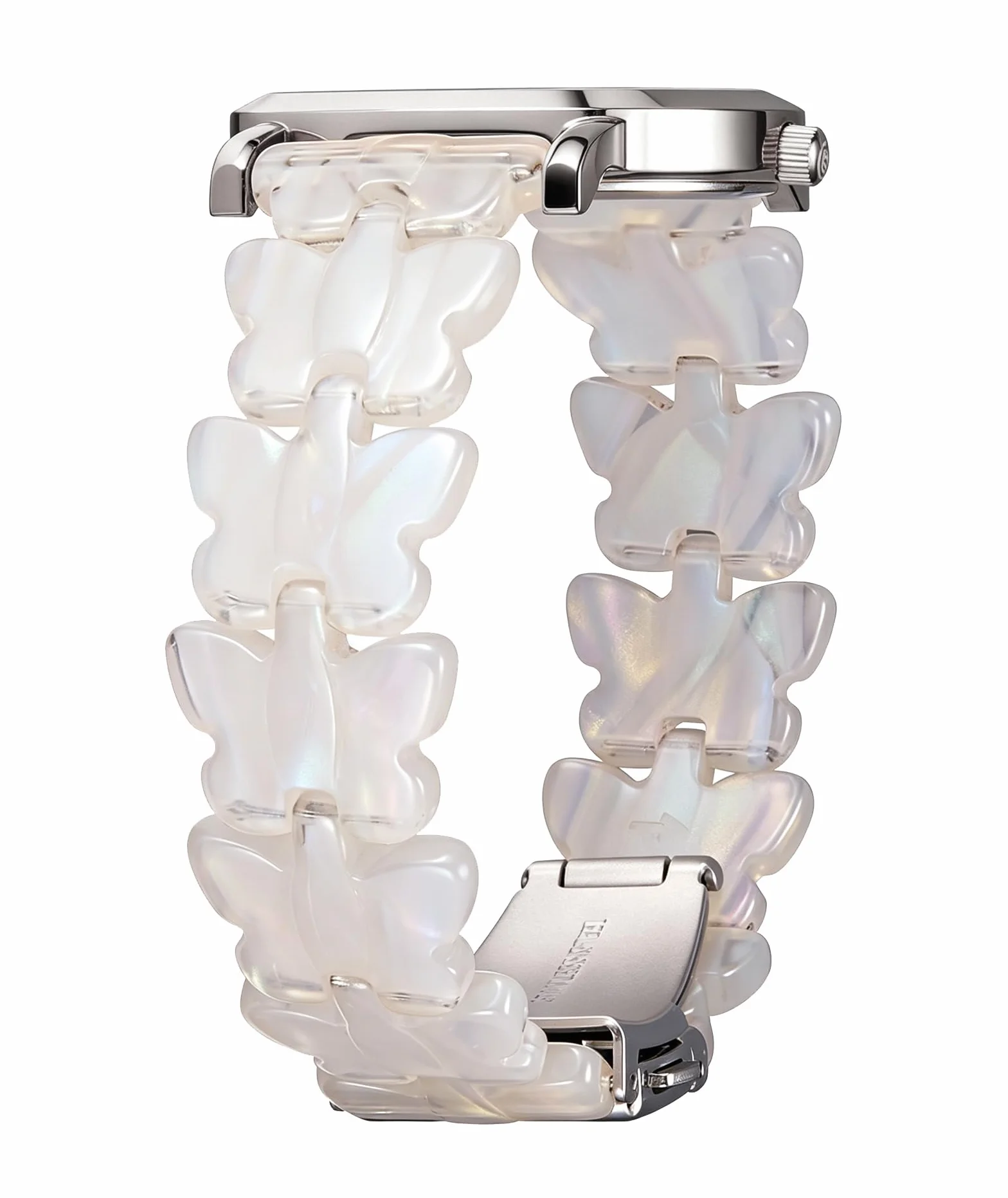 BINLUN Bracelets Montre en Résine 12mm 14mm 16mm 17mm 18mm 20mm 22mm Légers Dégagement Rapide Bracelet à Papillon Remplacement pour Montre Connectée Mode 6 Couleur Boucle Deployante Argenté/Or-Rose