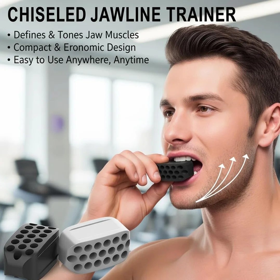 Jaw Trainer 6 Pièces Silicone Hommes Femmes Musculation Machoire Double Menton