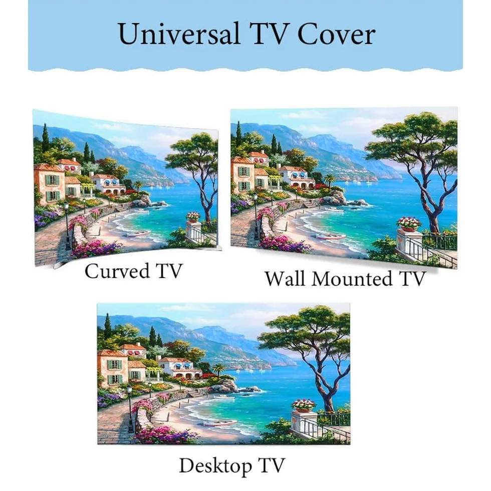 BLUEZY Housse de Télévision Anti-poussière Universelle pour écran LCD LED 55 pouces