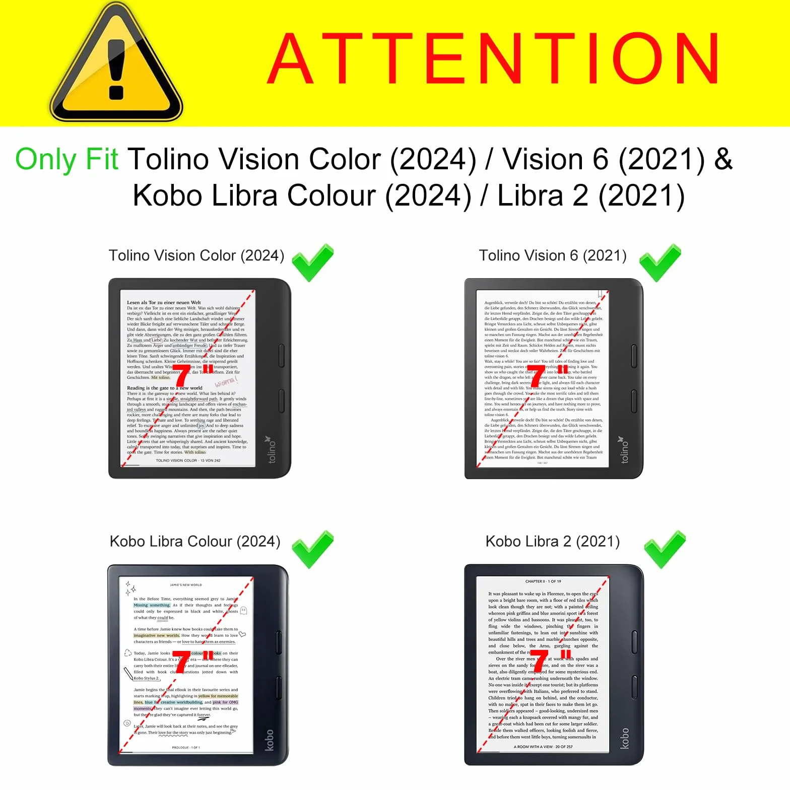 FINTIE Étui Compatible avec 7" Kobo Libra Colour 2024 / Kobo Libra 2 2021 (Modèle: N428 / N418), Coque Liseuse avec Béquille et Fente pour Carte et Dragonne, Fleur Printanière