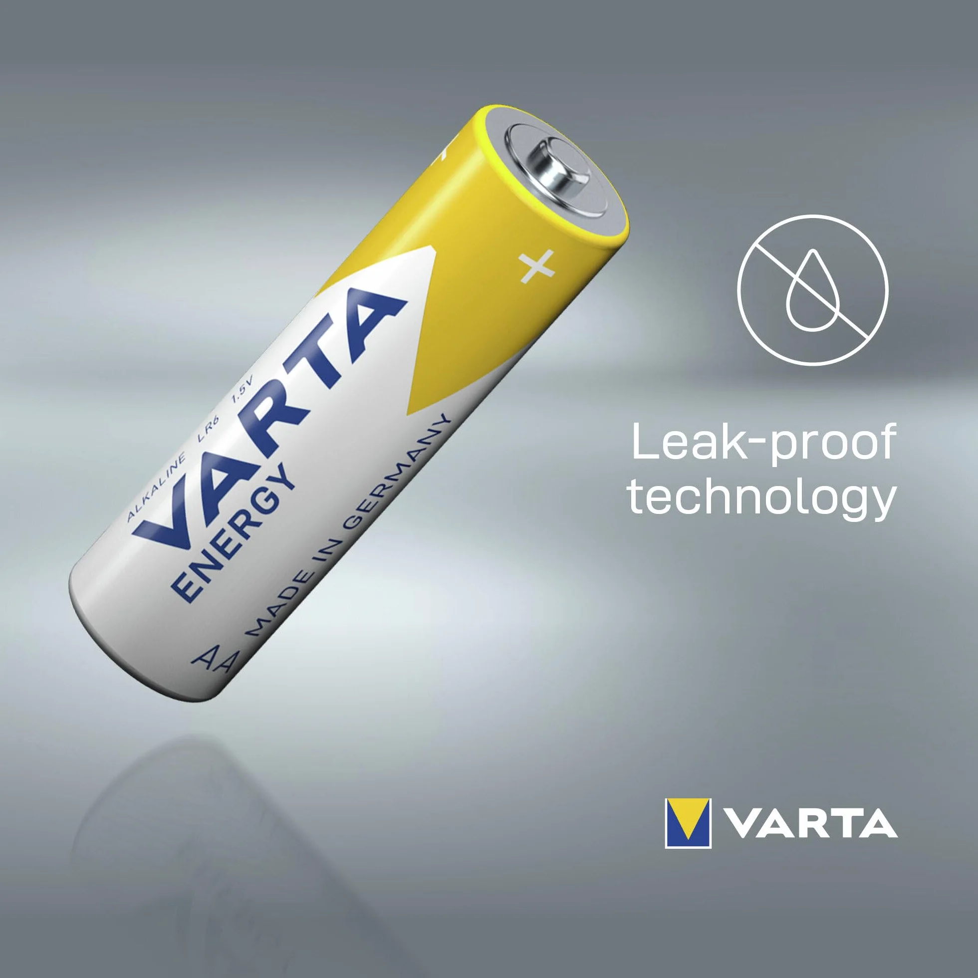 VARTA Piles AA, lot de 12, Energy, Alcalines, 1,5V, Cube, emballage recyclé à 90%, pour des besoins de base simples, Made in Germany