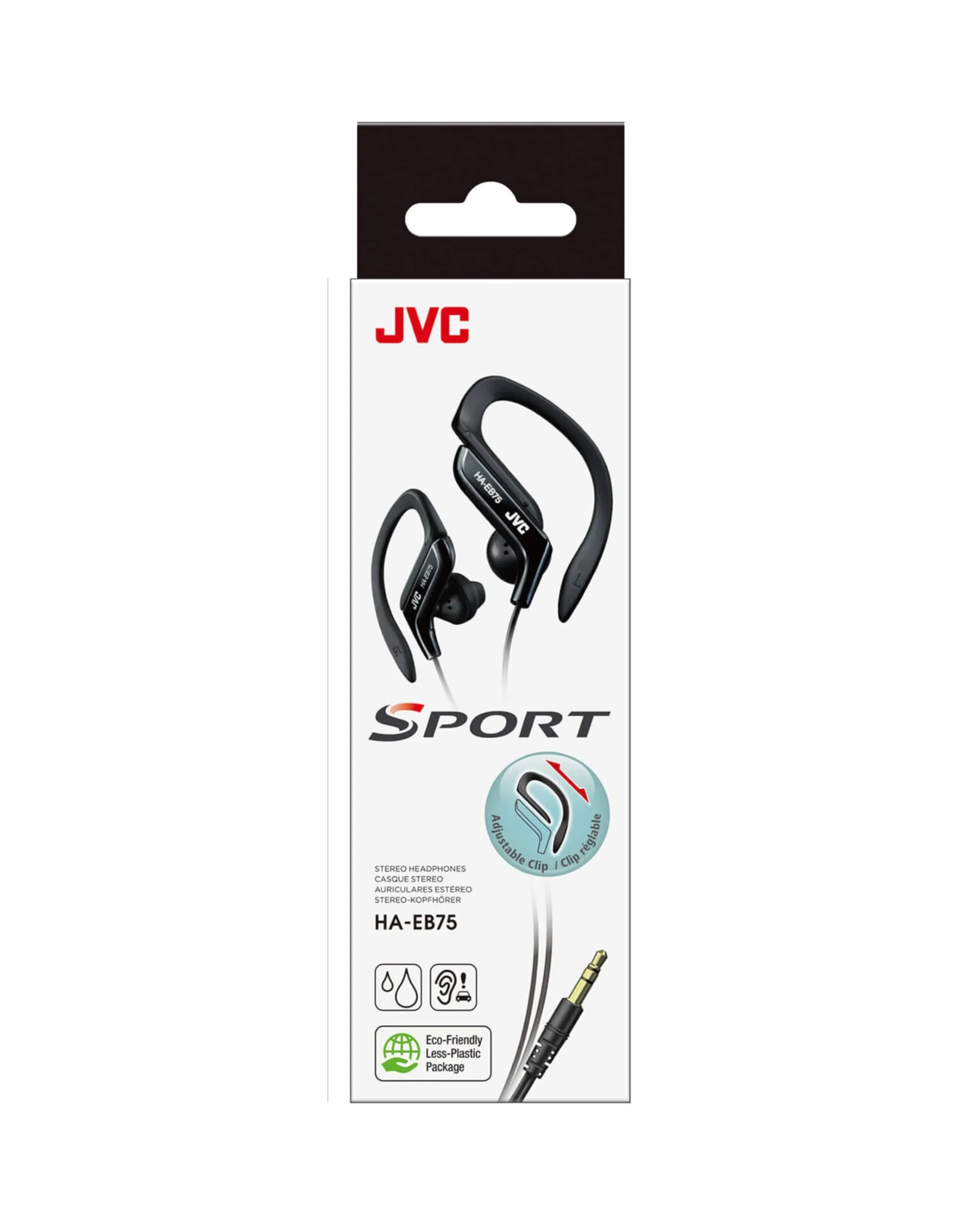 JVC Ecouteurs Clip Oreille Sport réglable HA-EB75-BN-U Noir