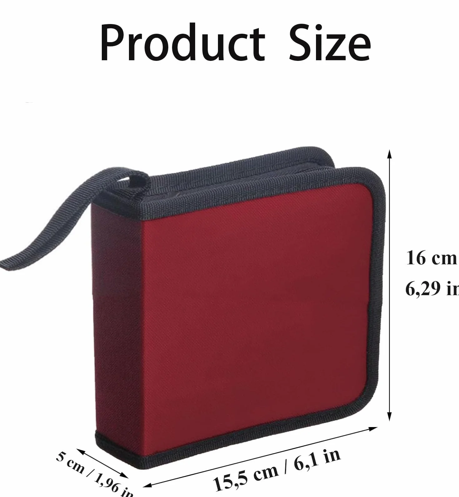 Sac de Rangement CD pour 40 Disques, DVD, Rouge Voiture Maison