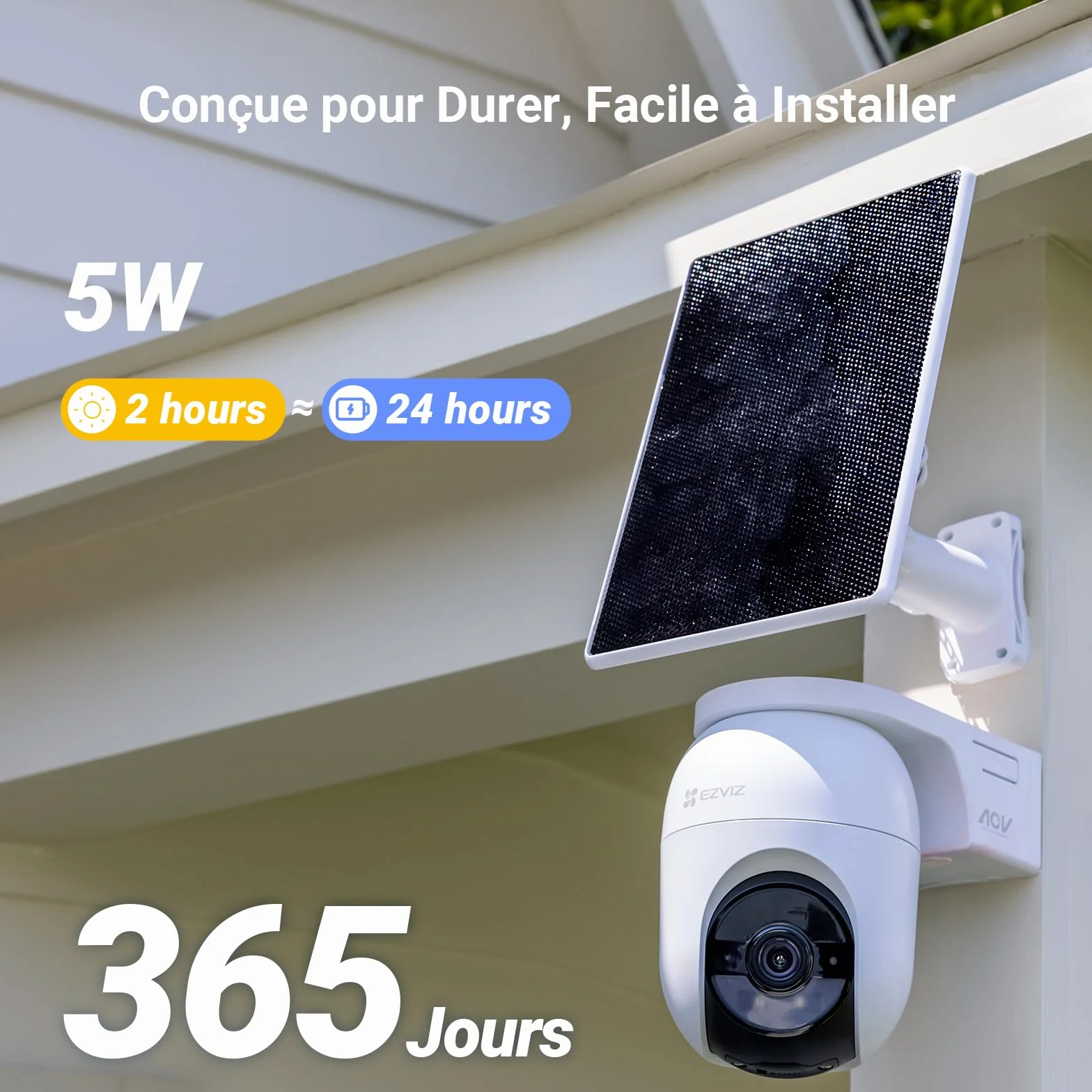 EZVIZ CB8 Lite 4MP+5W Caméra Extérieure sans Fil 2K+ WiFi 6 PT avec Détection de Personnes et Véhicules