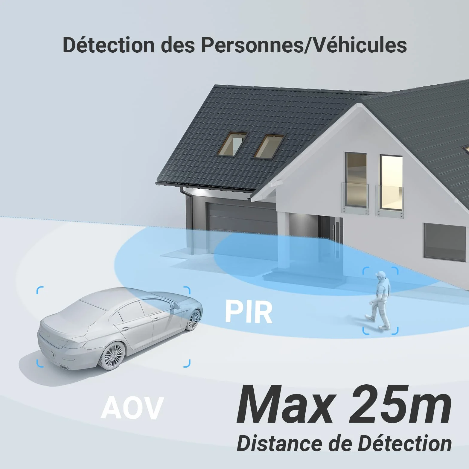 EZVIZ CB8 Lite 4MP+5W Caméra Extérieure sans Fil 2K+ WiFi 6 PT avec Détection de Personnes et Véhicules