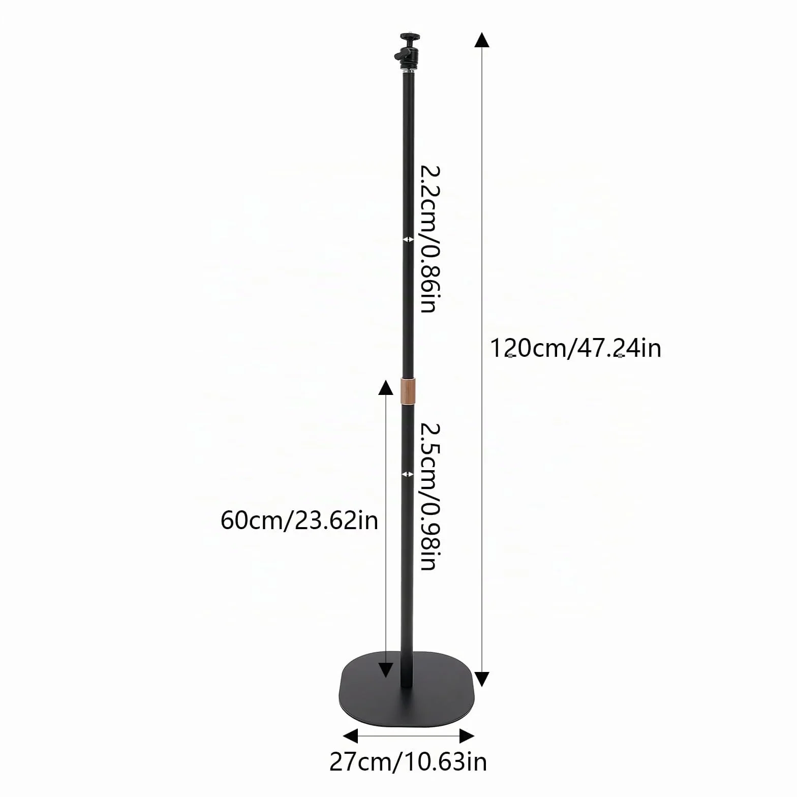 Support de Projecteur en métal Pivotant 360° Hauteur Réglable 65-120 cm Charge Max 3 kg Compatible 1/4"
