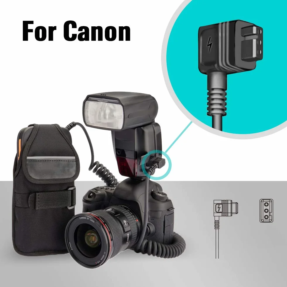 AODELAN Flash Batterie Boîtier Batterie Flash Externe pour Canon Speedlite 550EX 580EX 580EXII 600EX 600EX-RT 600EX II-RT