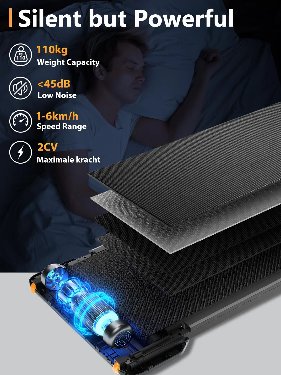 WalkingPad Tapis de Marche Pliable Électrique Silencieux 6 km/h avec Télécommande