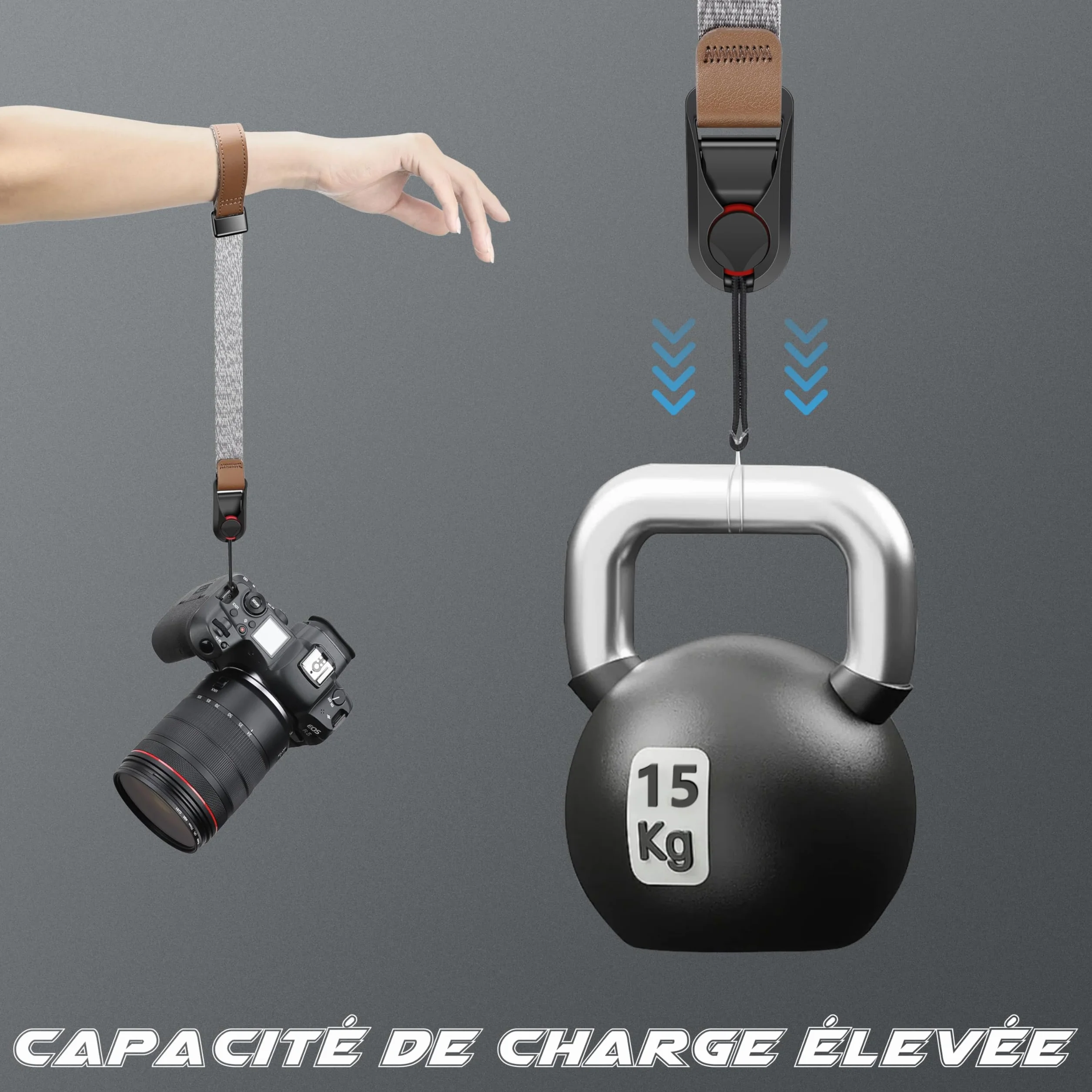 Sunya Dragonne pour Appareil Photo avec Boucle à Détachement Rapide, Sangle en Corde Nylon Compatible avec Appareils Photo DSLR ou Mirrorless