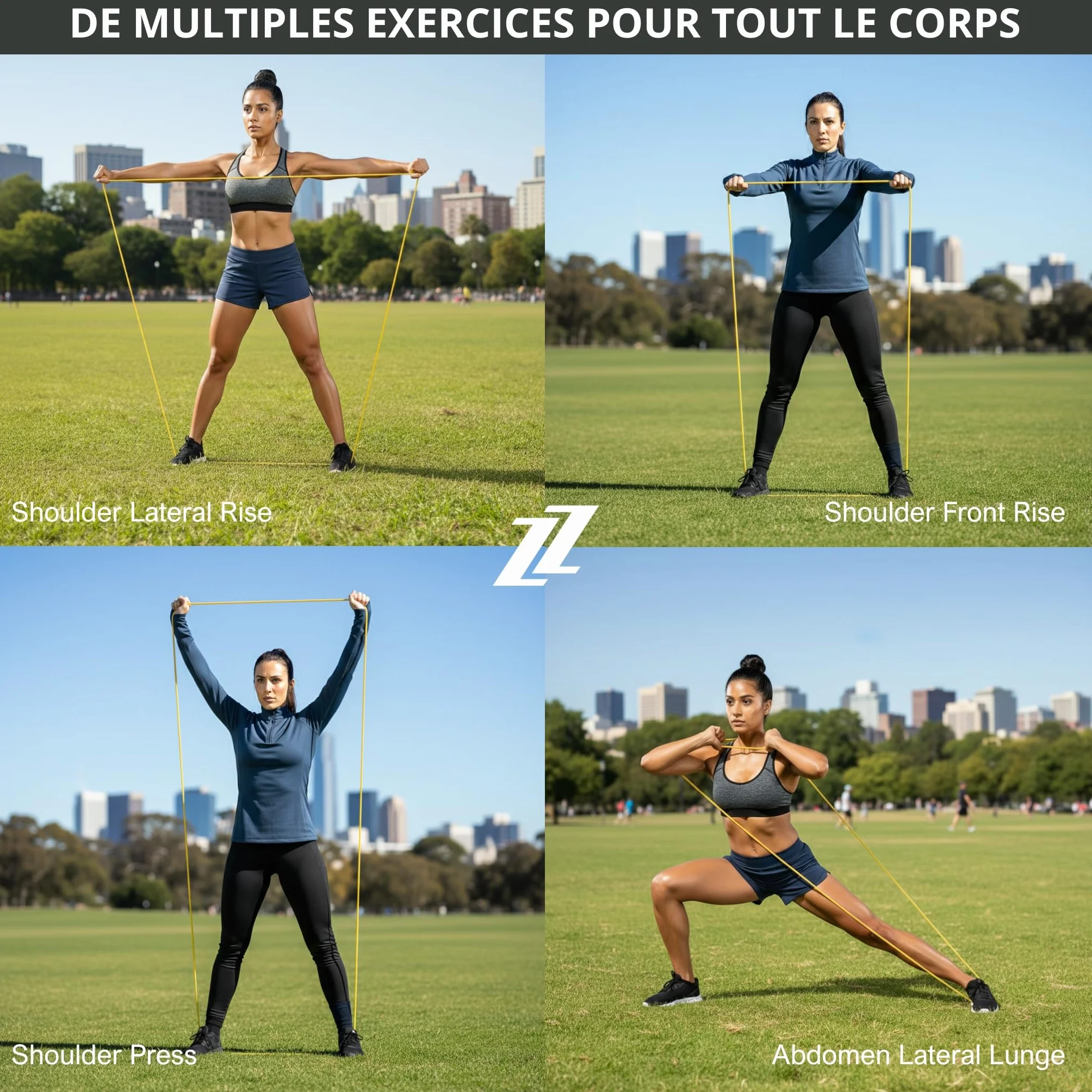 Bande Élastique de Musculation Latex Naturel Résistance Premium Entraînement Maison Salle Extérieur