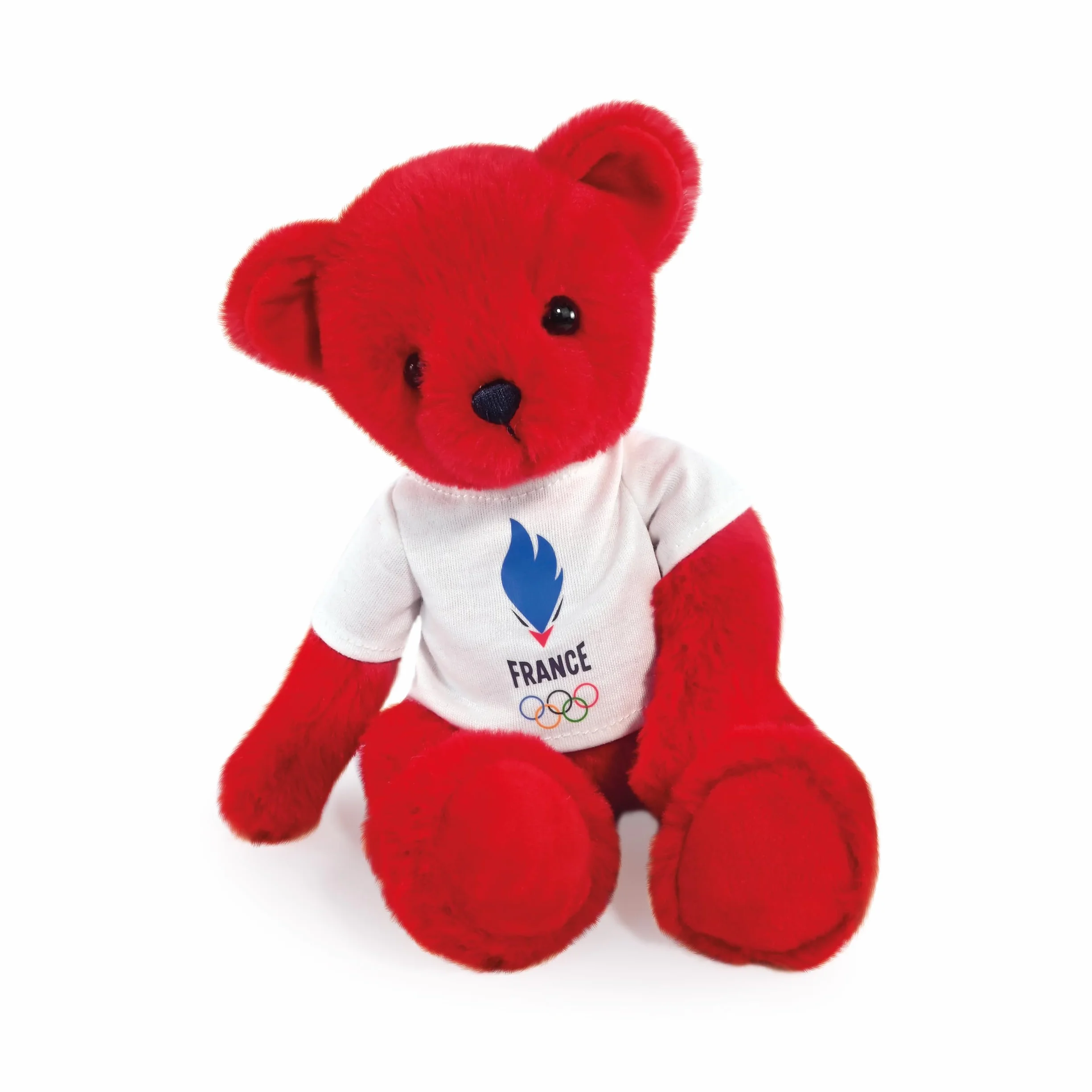 Doudou et Compagnie Ours Officiels Jeux Olympiques Paris 2024 Equipe France Rouge 30 cm