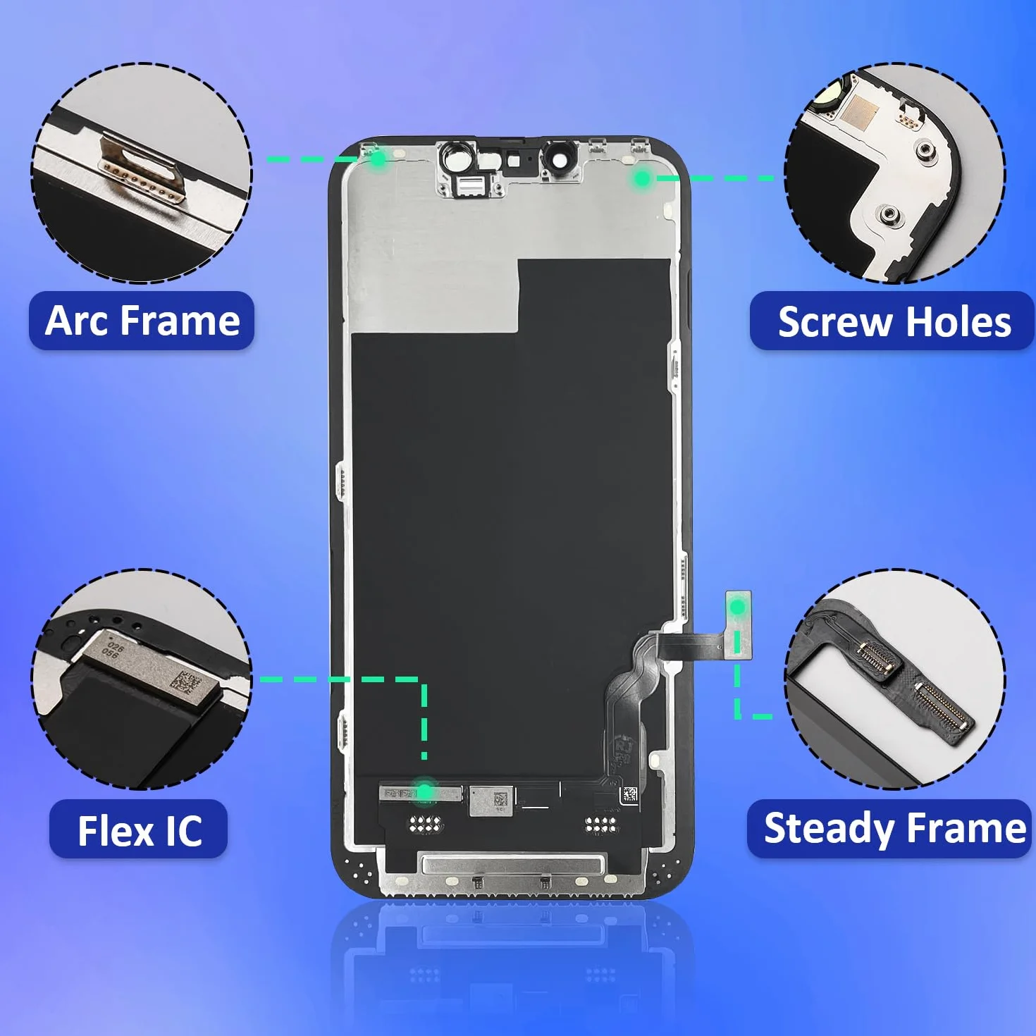 Écran pour iPhone 13 6,1" Full HD LCD Retina Tactile Cadre Assemblage